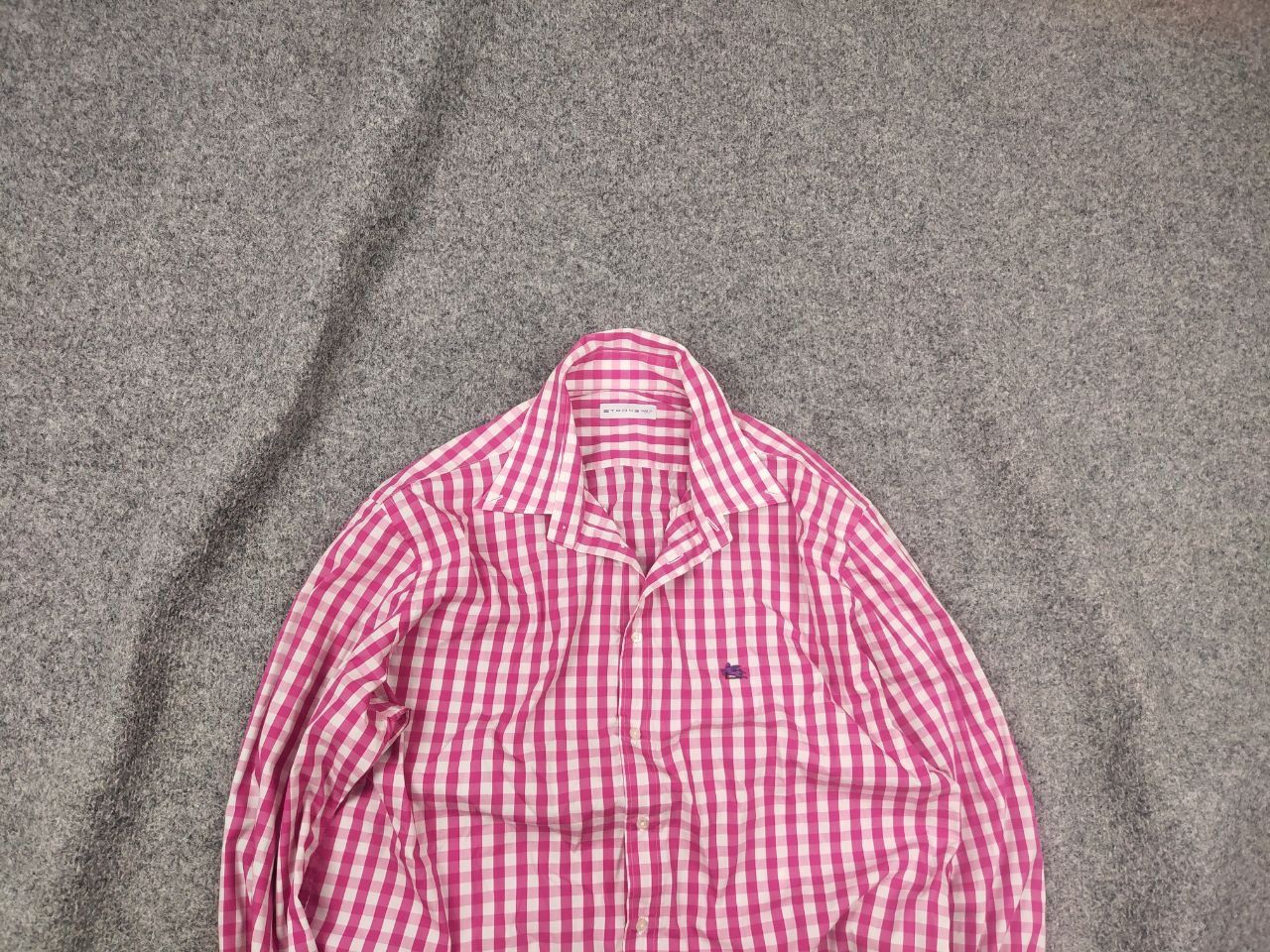 Etro Etro Italy Design Regular Fit pink checked Long sleeve Shirt Size US XL / EU 56 / 4 - 2 Thumbnail