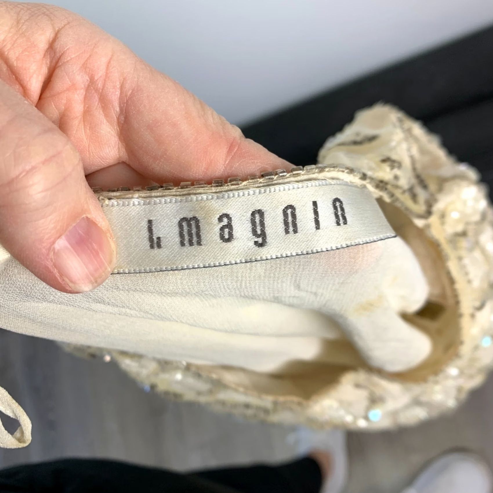 I. Magnin VINTAGE I. Magnin Silk Sequins Beaded Flapper Dress Small STAINS Shifty Look: Flapper 1960s Ivory Womens Size S / US 4 / IT 40 - 6 Thumbnail