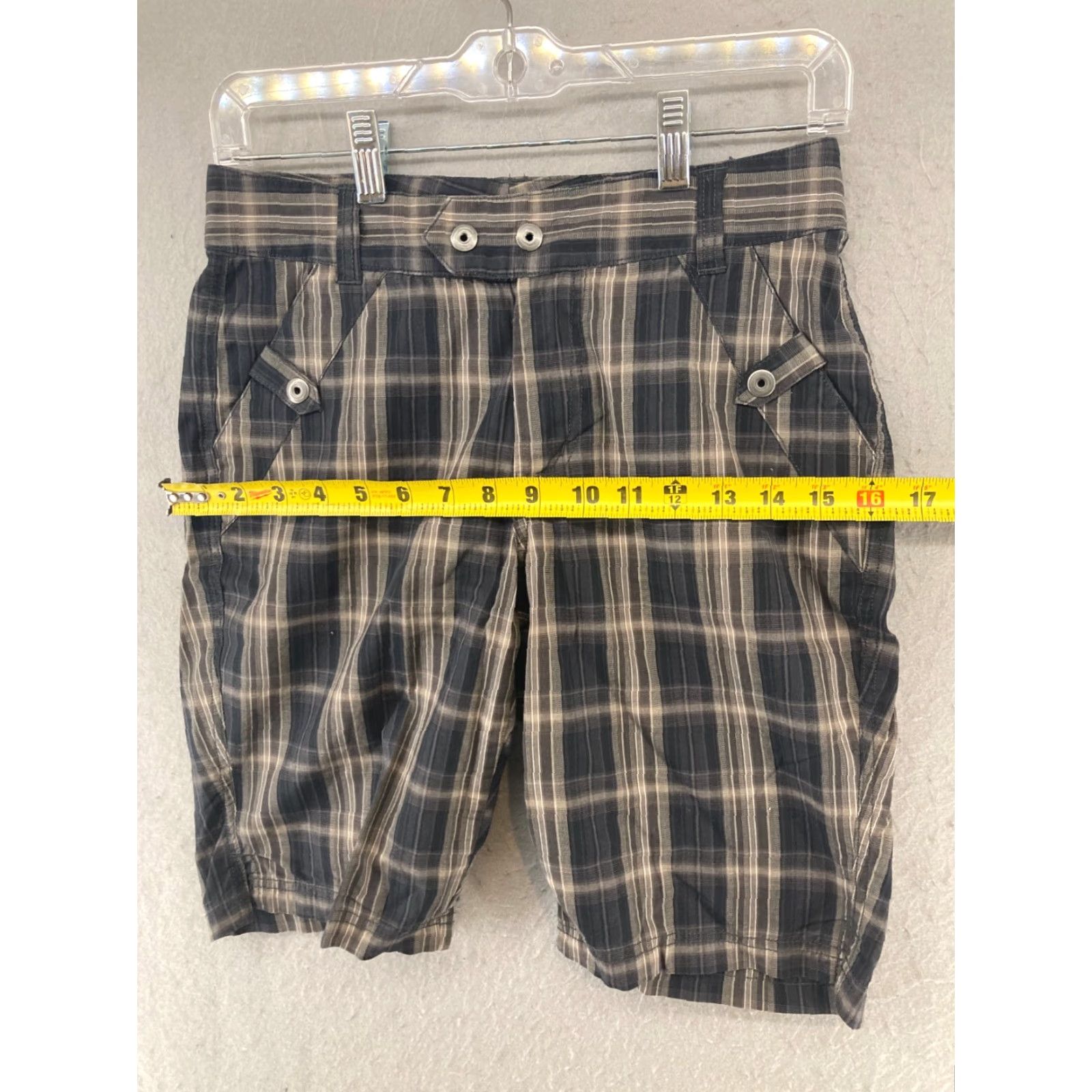 Vintage Columbia Women's Bermuda Shorts 2 Brown Plaid Outdoor Stretch Casual Hiking Size 26" / US 2 / IT 38 - 3 Thumbnail