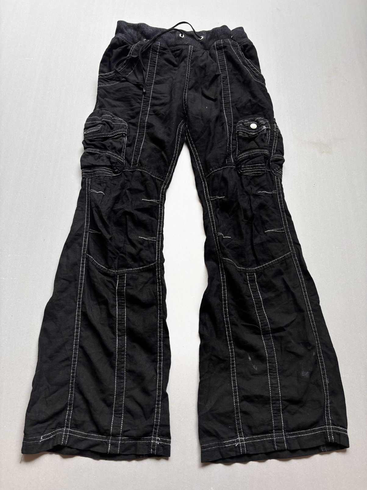 GOA GOA drawstring cargo pants - dyed black Size US 31 - 1 Thumbnail