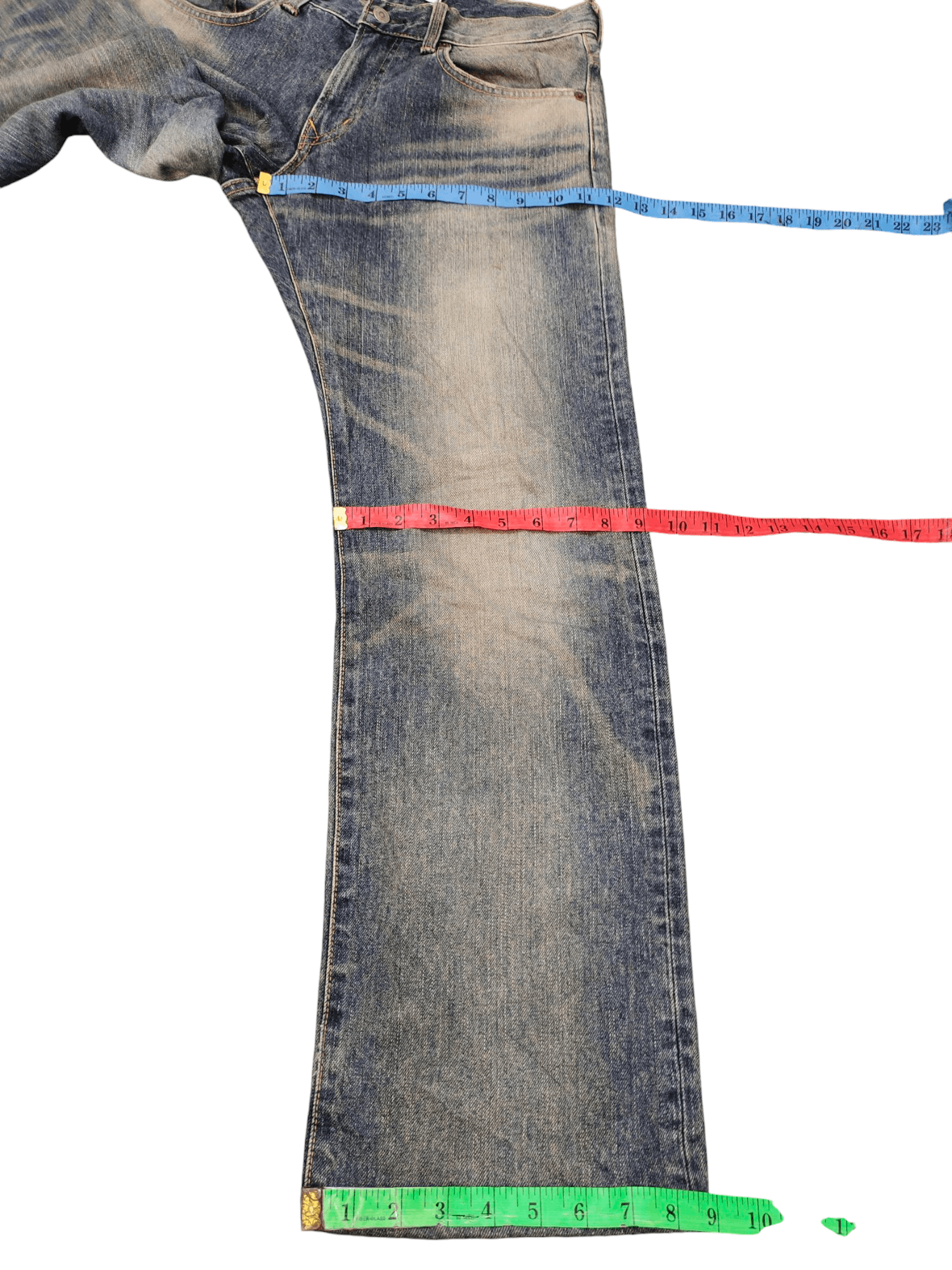 Comme des Garcons × Undercover Vintage Edwin Xvs Japan Clawmark Distress Faded Jeans Size US 30 / EU 46 - 16 Thumbnail