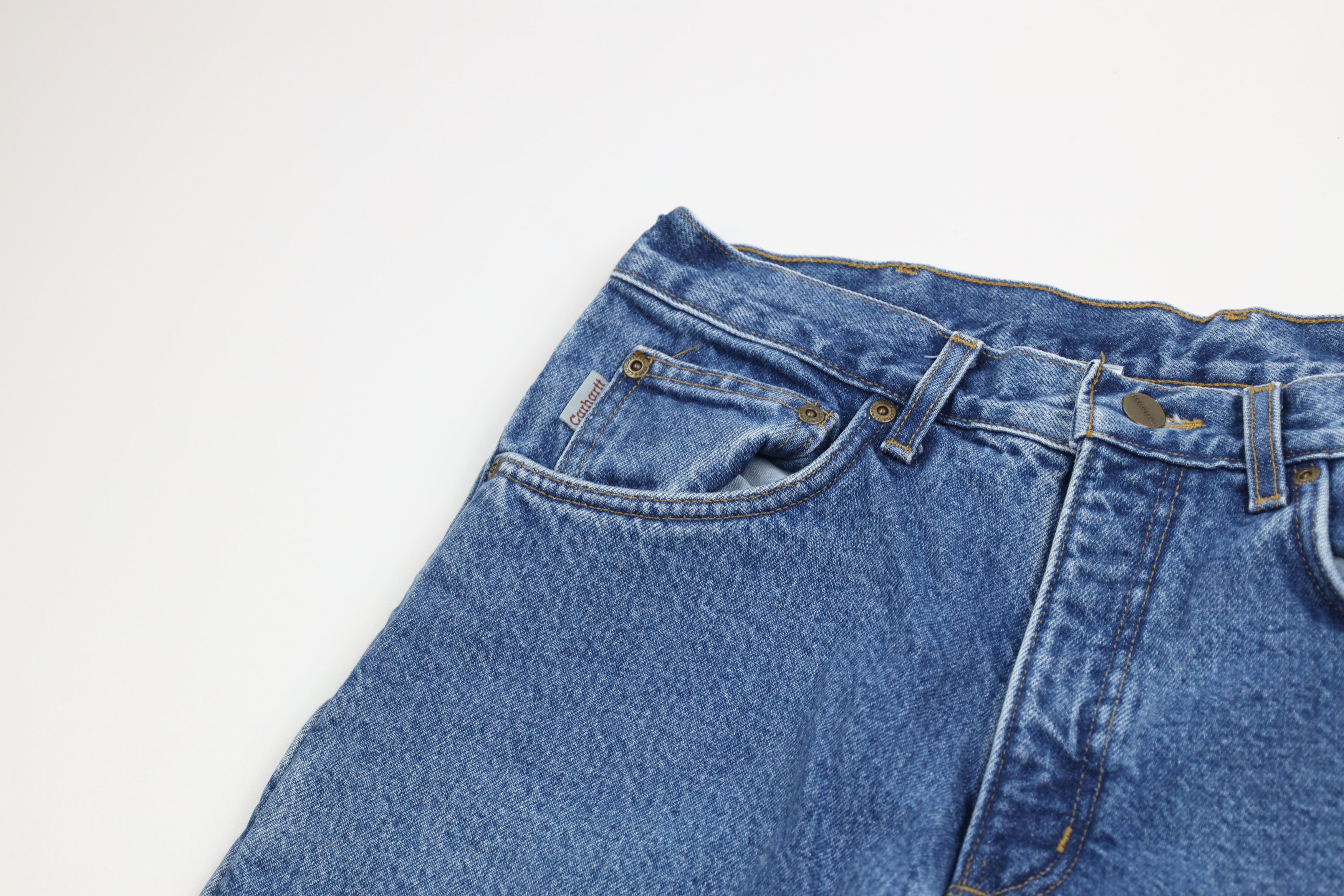 Carhartt × Vintage Vintage Carhartt Spell Out Heavyweight Fleece Lined Jeans Size US 32 / EU 48 - 6 Thumbnail