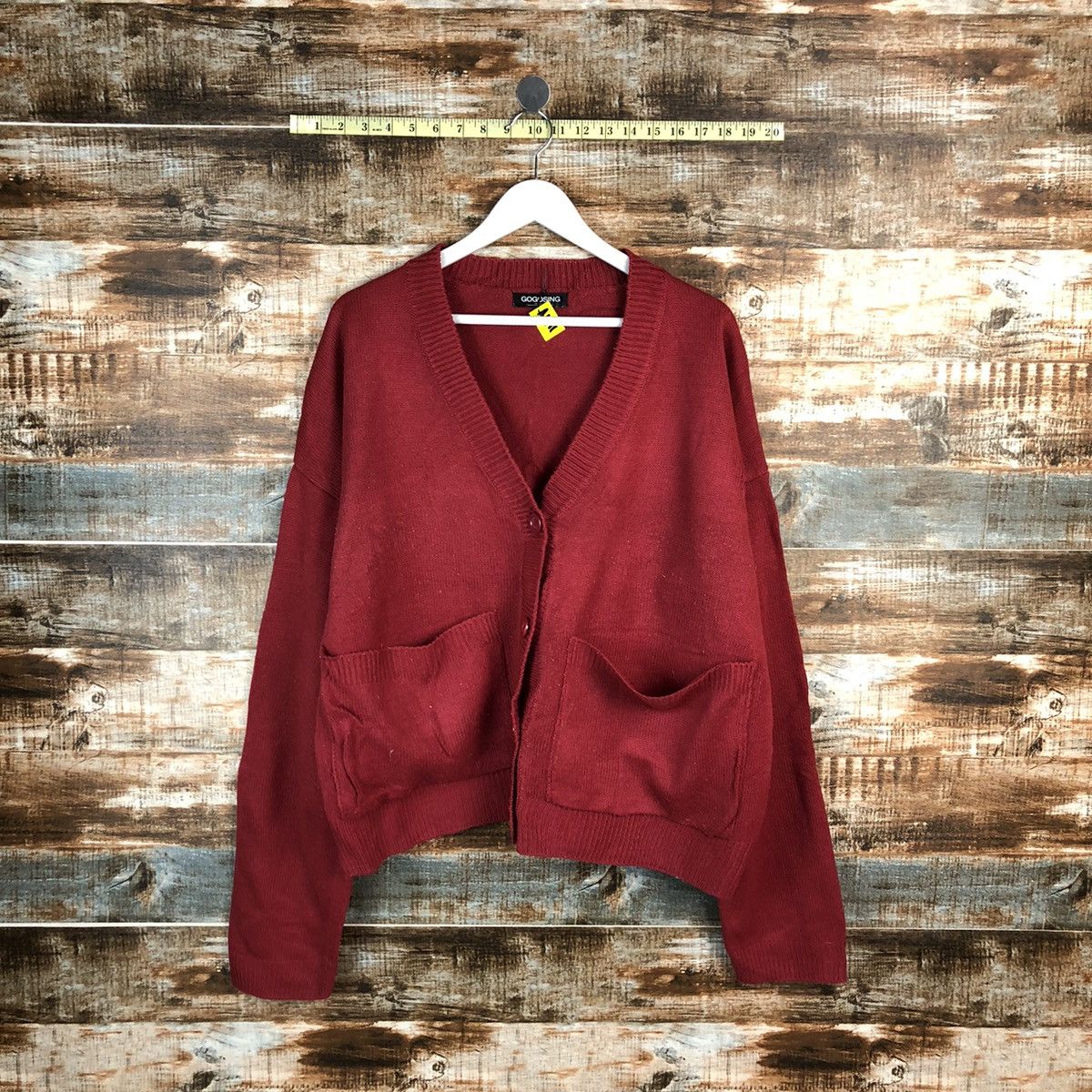 Japanese Brand GOGO Sing Red Cardigan Knitwear #A1711 Size US XL / EU 56 / 4 - 1 Thumbnail