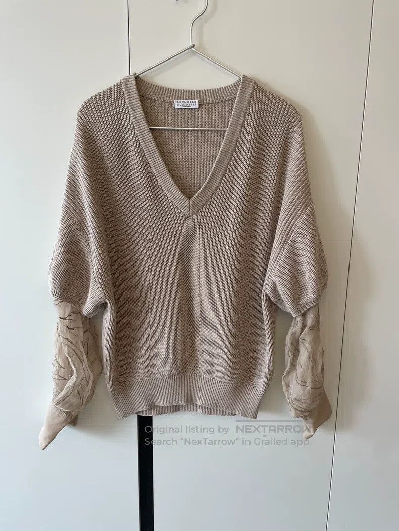Brunello Cucinelli Brunello Cucinelli Patched Knit Sweater Size XS / US 0-2 / IT 36-38 - 1 Thumbnail