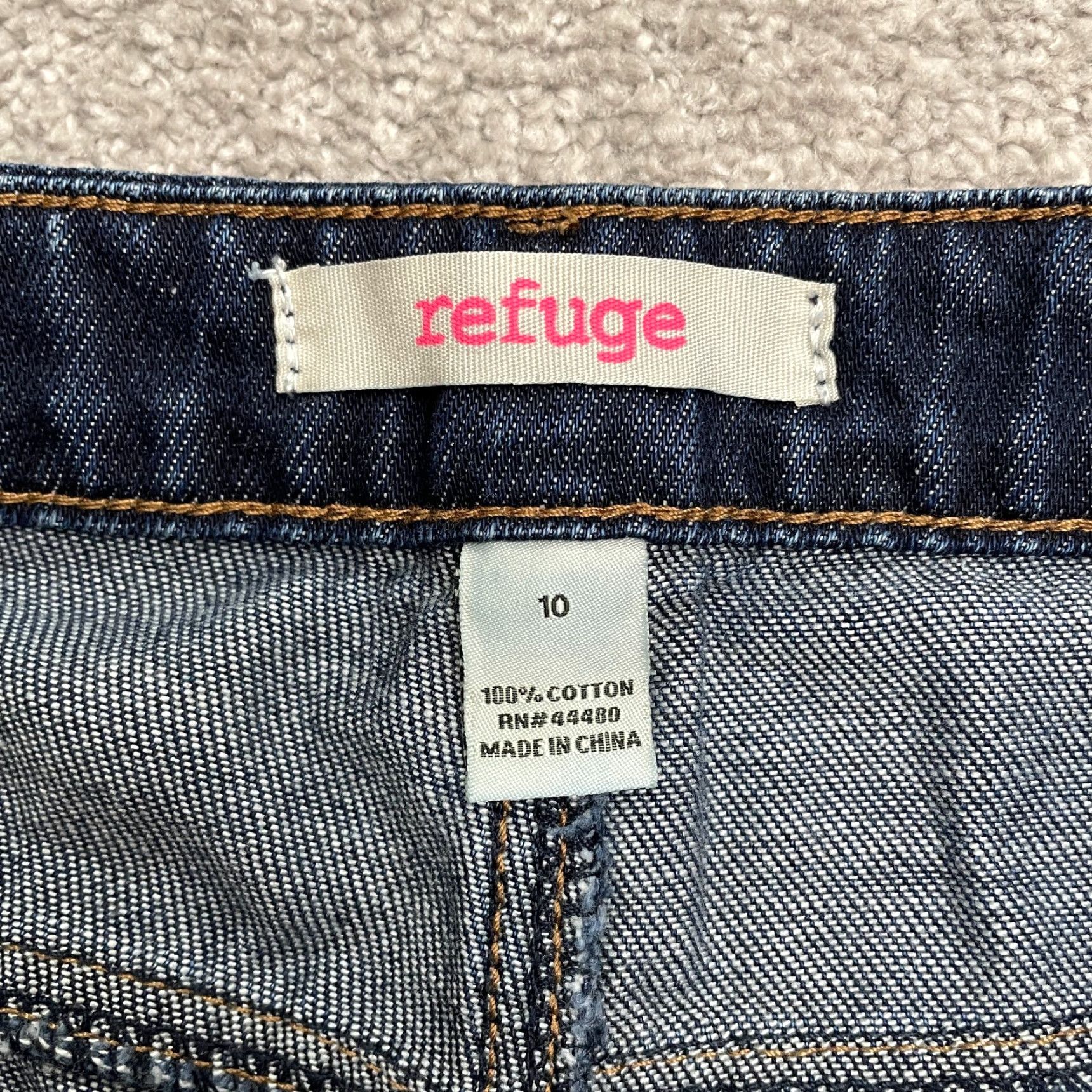 Vintage Refuge Denim Jeans Womens 10 High Rise Distressed Mom Blue 32x27 Button Size 32" / US 10 / IT 46 - 7 Thumbnail