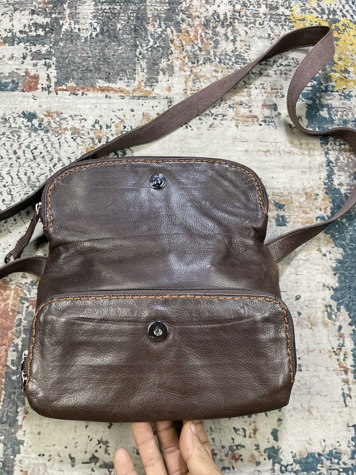 Japanese Brand Estine 2 Way Flip Flap Leather Sling Bag Size ONE SIZE - 6 Thumbnail