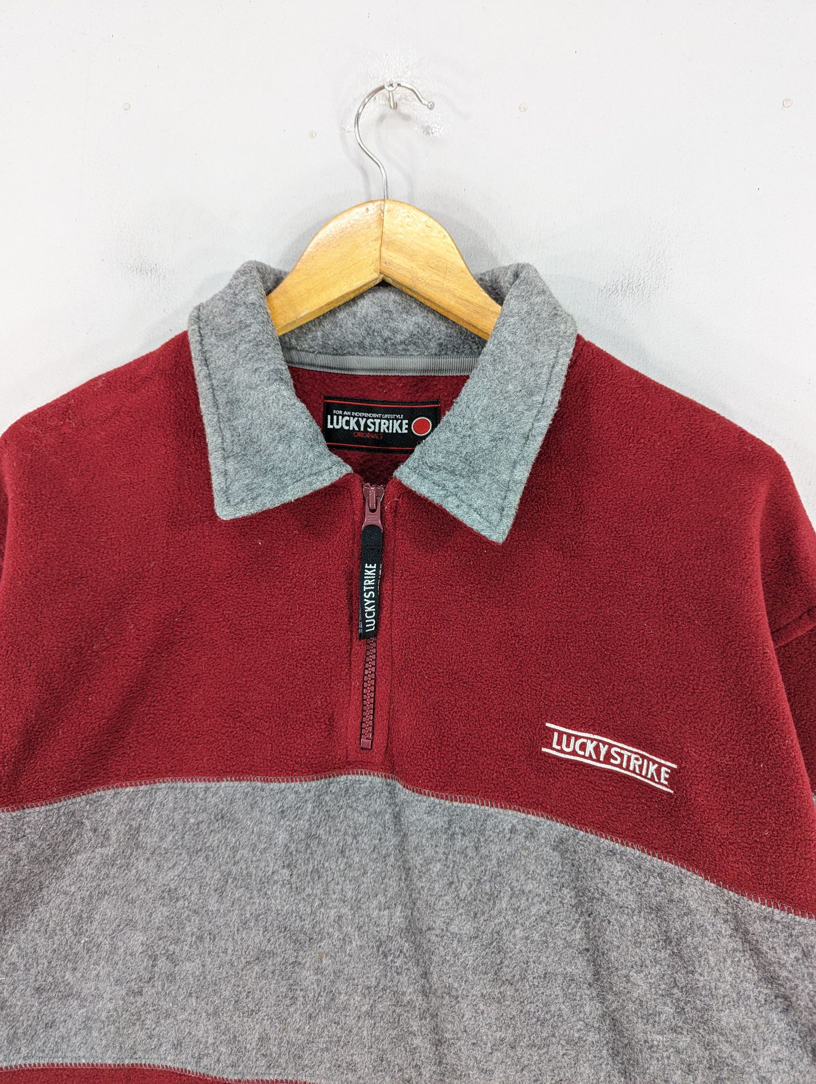 Sports Specialties × Vintage Vintage Lucky Strike Fleece Halfzipper Shirt Jacket Size US M / EU 48-50 / 2 - 5 Thumbnail