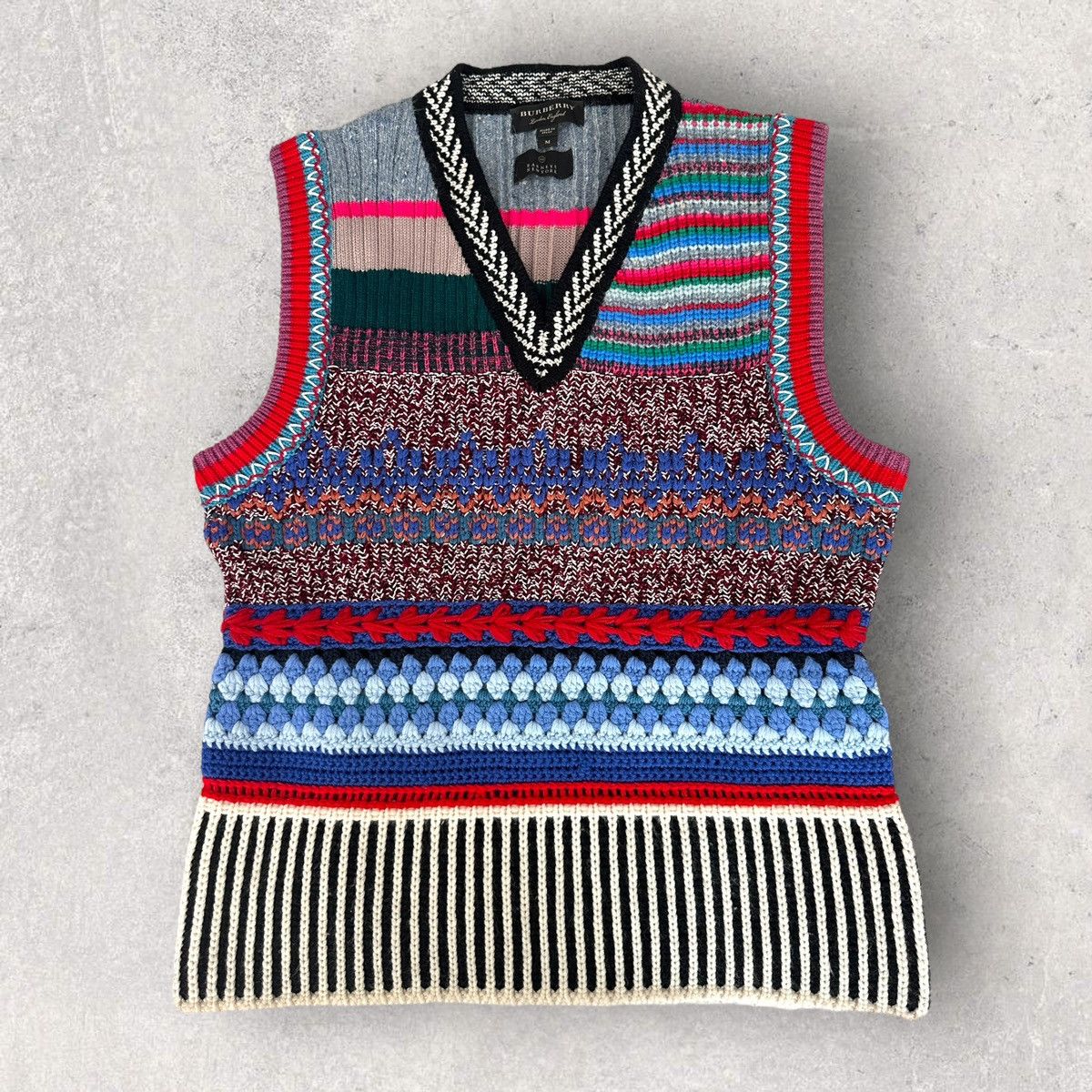 Burberry Burberry Mixed Knit Sweater Vest Size US M / EU 48-50 / 2 - 1 Thumbnail
