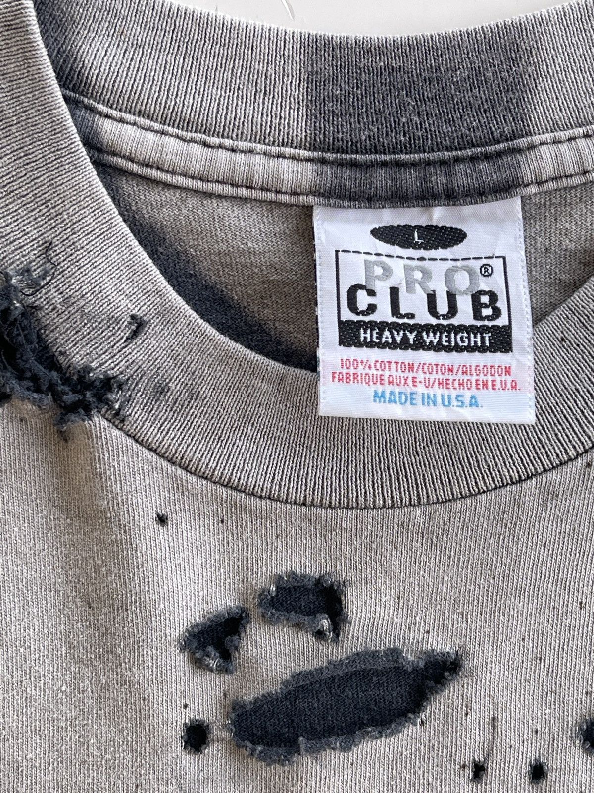 Vintage Destroyed!!! Crazy Distressed Grunge Sunfaded Pro Club Shirt Size US L / EU 52-54 / 3 - 19 Thumbnail