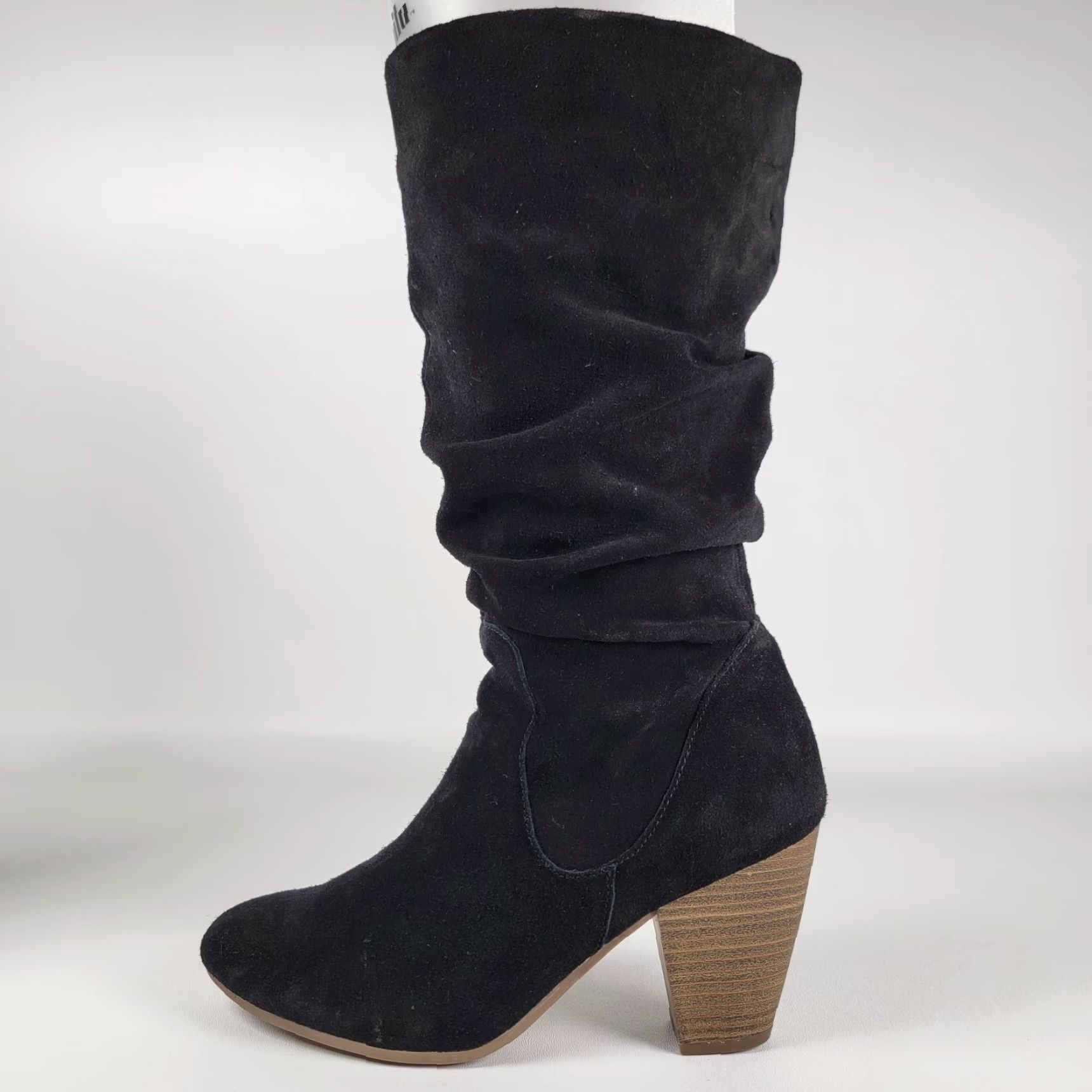 Vintage SONOMA Black Suede Boots Women Size 9 M Mid-Calf Zip Closed Toe Block Heel Chukka Winter Casual Shoes Size US 9 / IT 39 - 7 Thumbnail