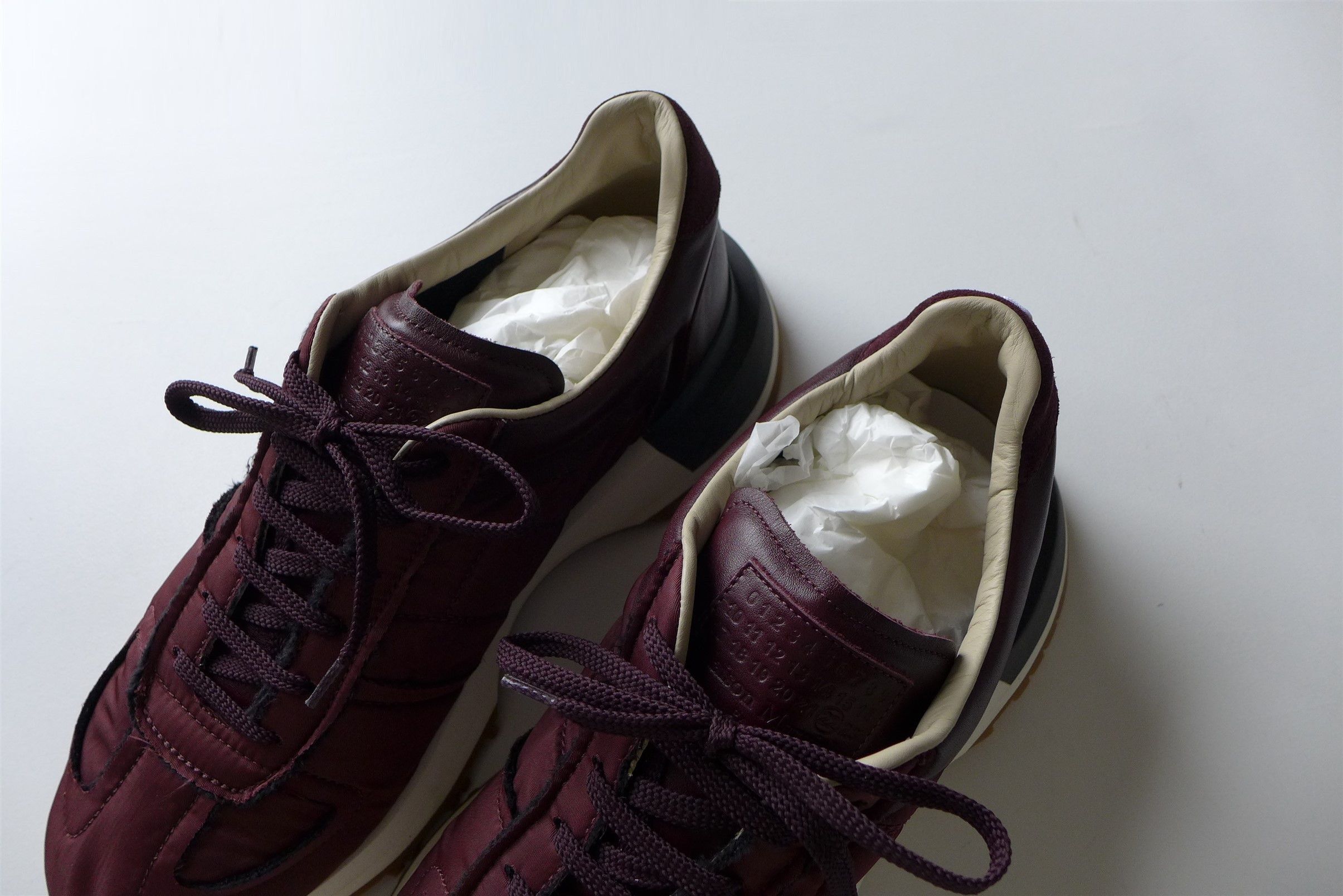 Maison Margiela Margiela Burgundy Runner Evolution Sneakers Size US 13 / EU 46 - 2 Thumbnail