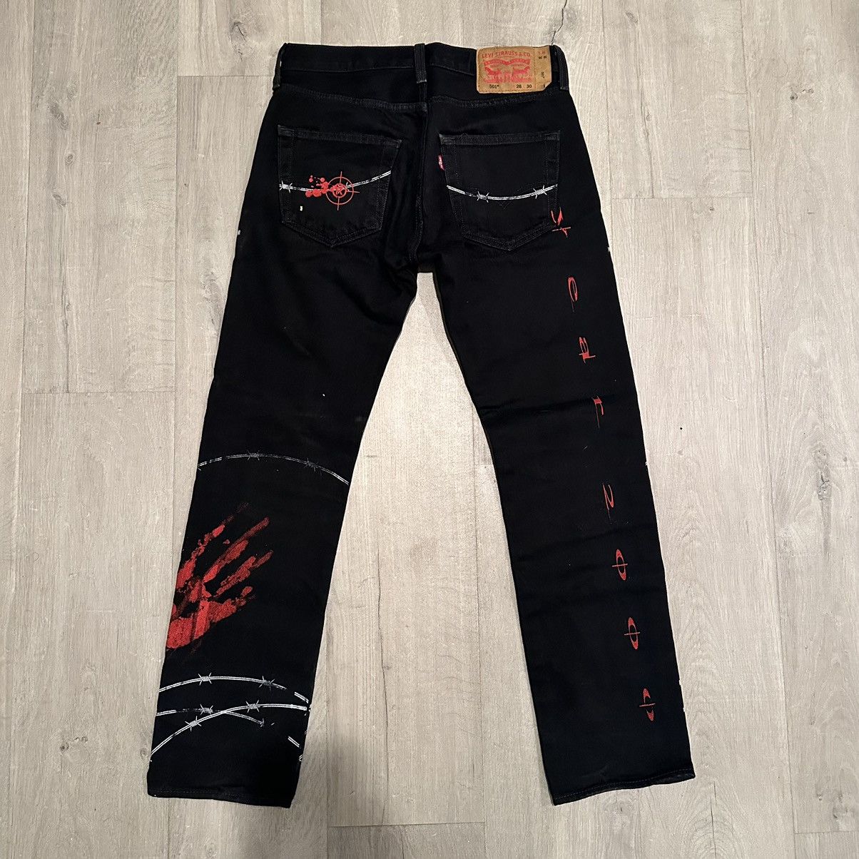 If Six Was Nine Year2000 x Levi’s 501 Bloodlust Denim Jeans Black Size US 28 / EU 44 - 2 Thumbnail