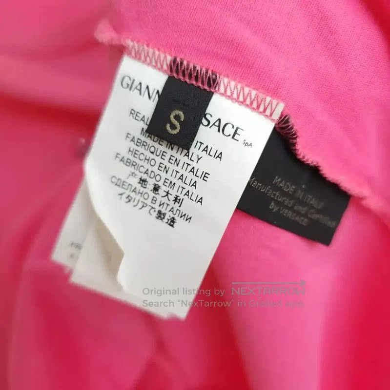 Versace Versace Pink Cotton Logo T-Shirt for Women . Size S / US 4 / IT 40 - 4 Thumbnail