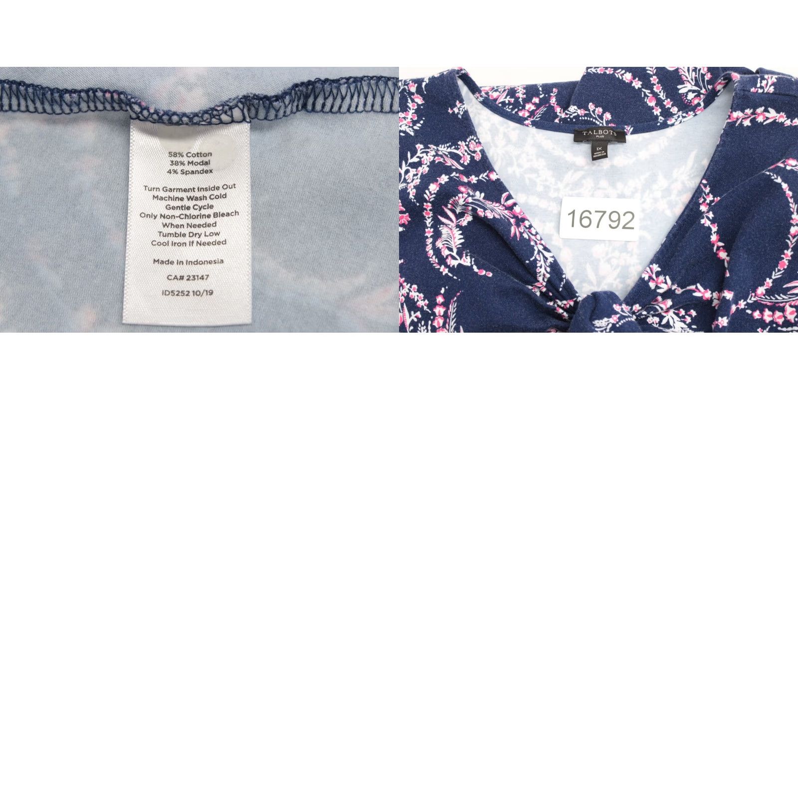 Talbots Talbots Maxi Dress Womens 1X Blue Floral Stretch Boho Beachy Vacation V Neck Size XL / US 12-14 / IT 48-50 - 8 Thumbnail