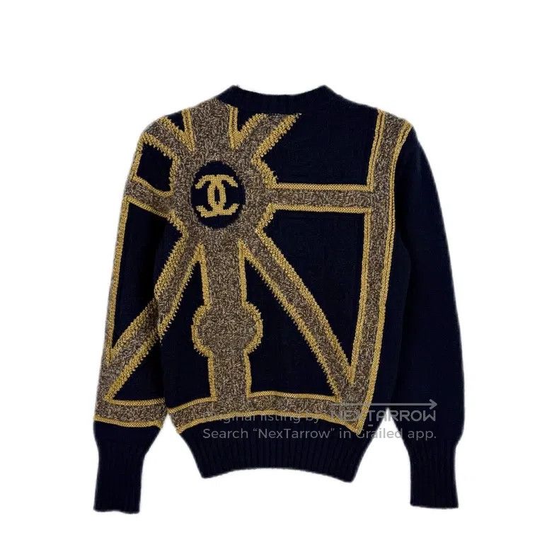 Chanel Chanel Castle series gold thread knitted pattern cashmere Size XS / US 0-2 / IT 36-38 - 2 Thumbnail