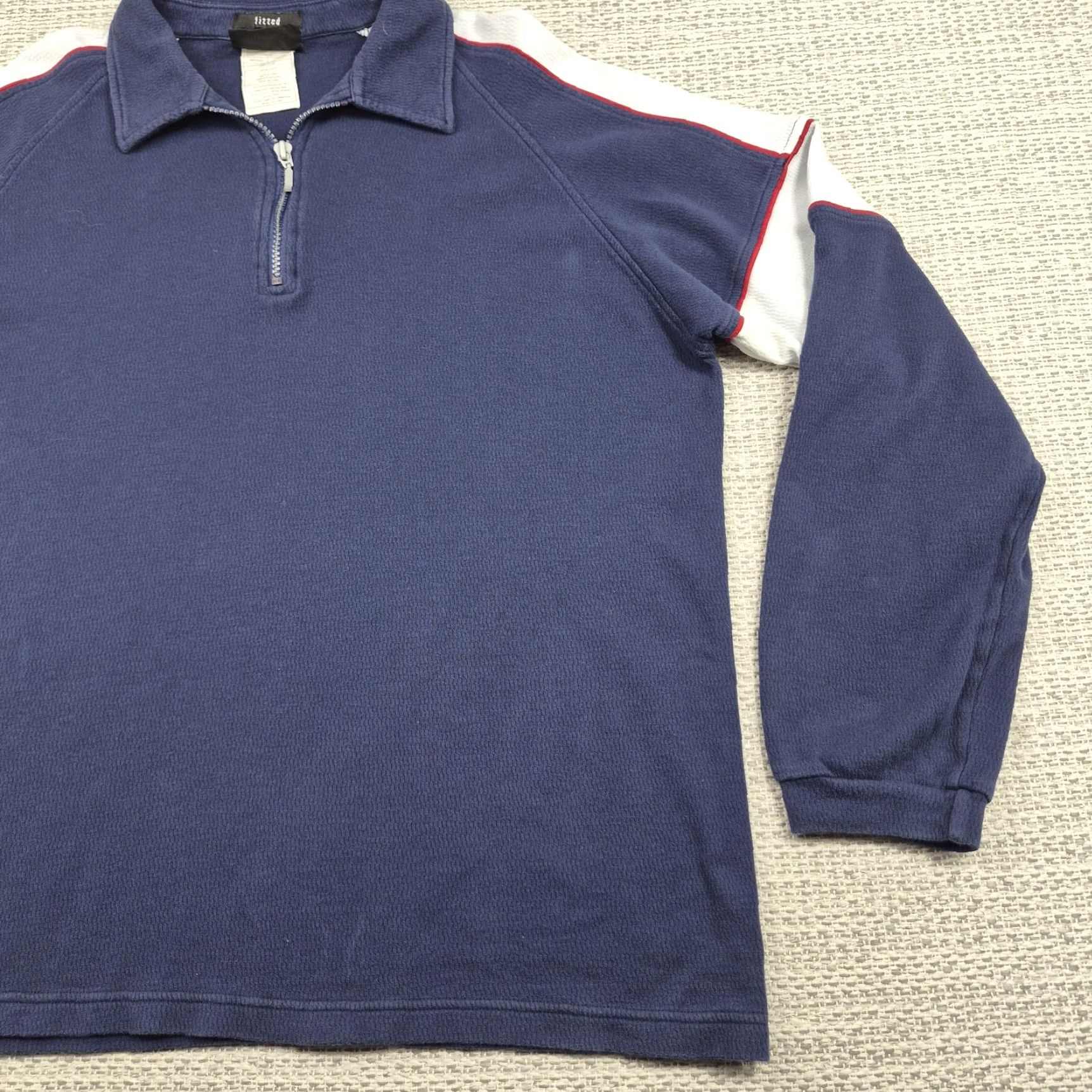 Vintage Rugby Polo Pullover Canterbury Mens XL Blue 1/4 Zip Fitted Long Sleeve Preppy Size US XL / EU 56 / 4 - 2 Thumbnail