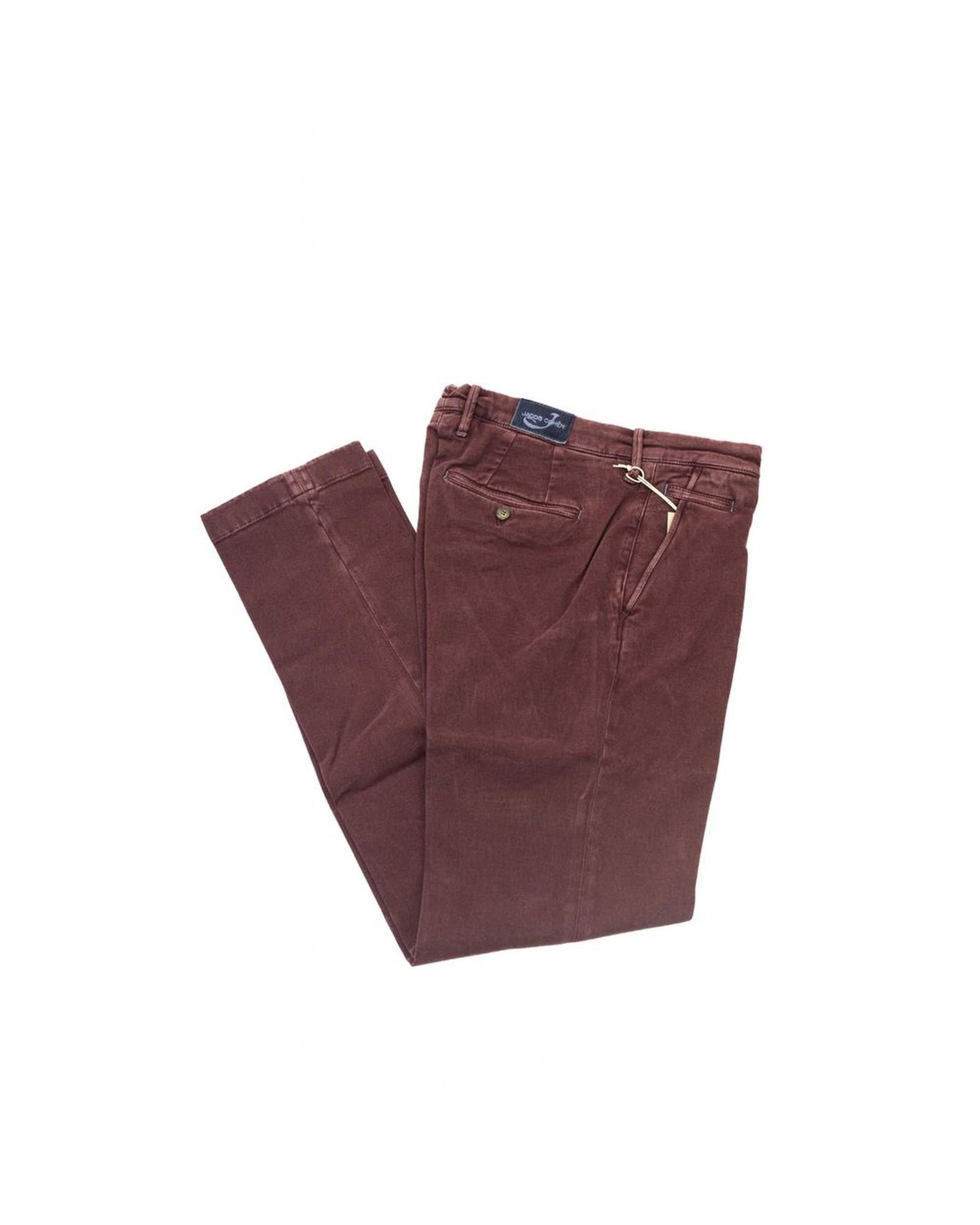 image of Jacob Cohen Cotton Chino Trousers in Burgundy, Men's (Size 36)