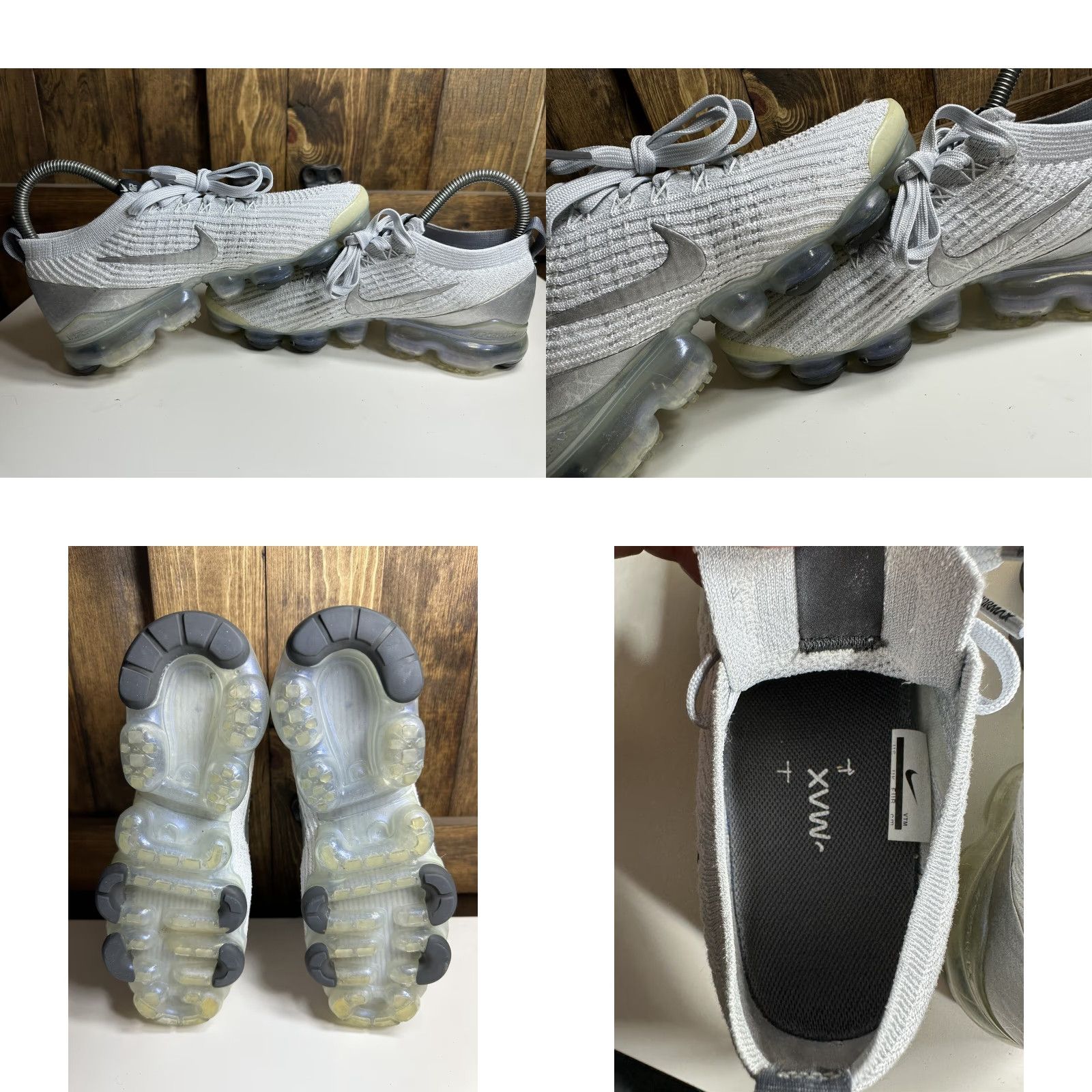 Nike VINTAGE Nike Air VaporMax Flyknit 3 Pure Platinum 2019 Sneaker Women Size 7.5 White AJ6910-100 Womens Size ONE SIZE - 8 Thumbnail