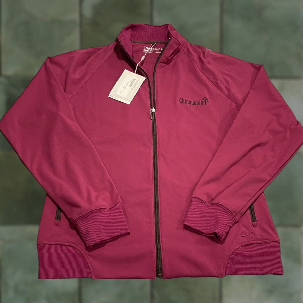 Nike Nike Dri-Fit Chinquapin Embroidered Logo Jacket - Plum Small Women Golf Track Jacket Size S / US 4 / IT 40 - 1 Thumbnail