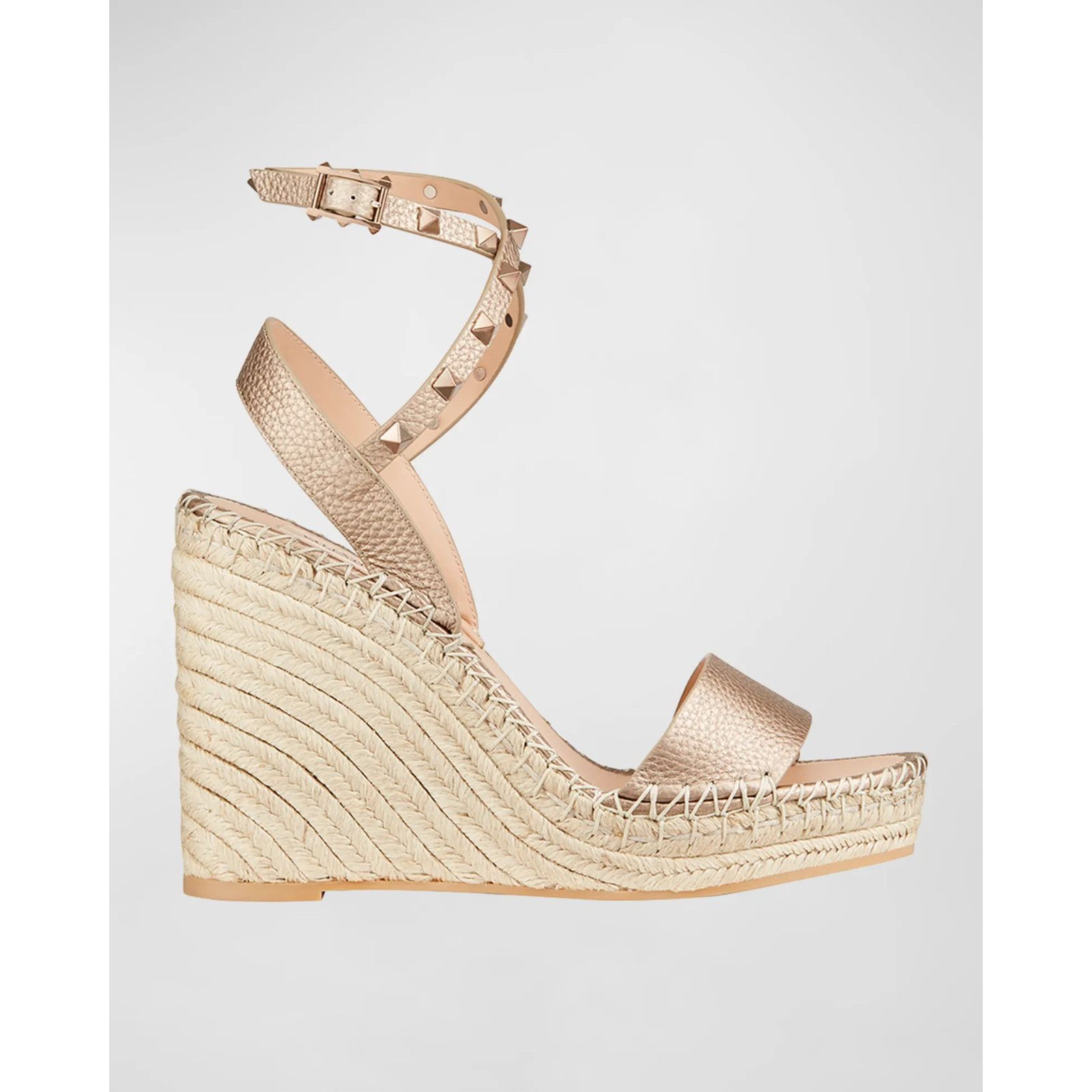 Valentino Rockstud Skin Ankle Strap Platform Wedge Sandal Heel 41 Size US 11 / IT 41 - 3 Thumbnail