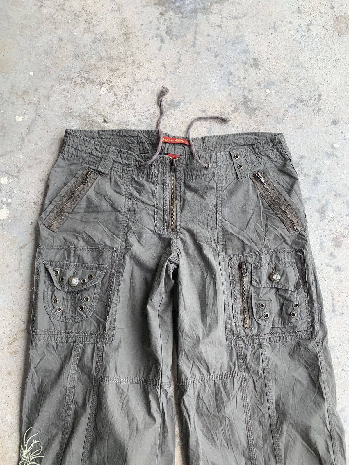 Other Distressed Embroidered Dragon Cargo Pants Size 32" / US 10 / IT 46 - 4 Thumbnail