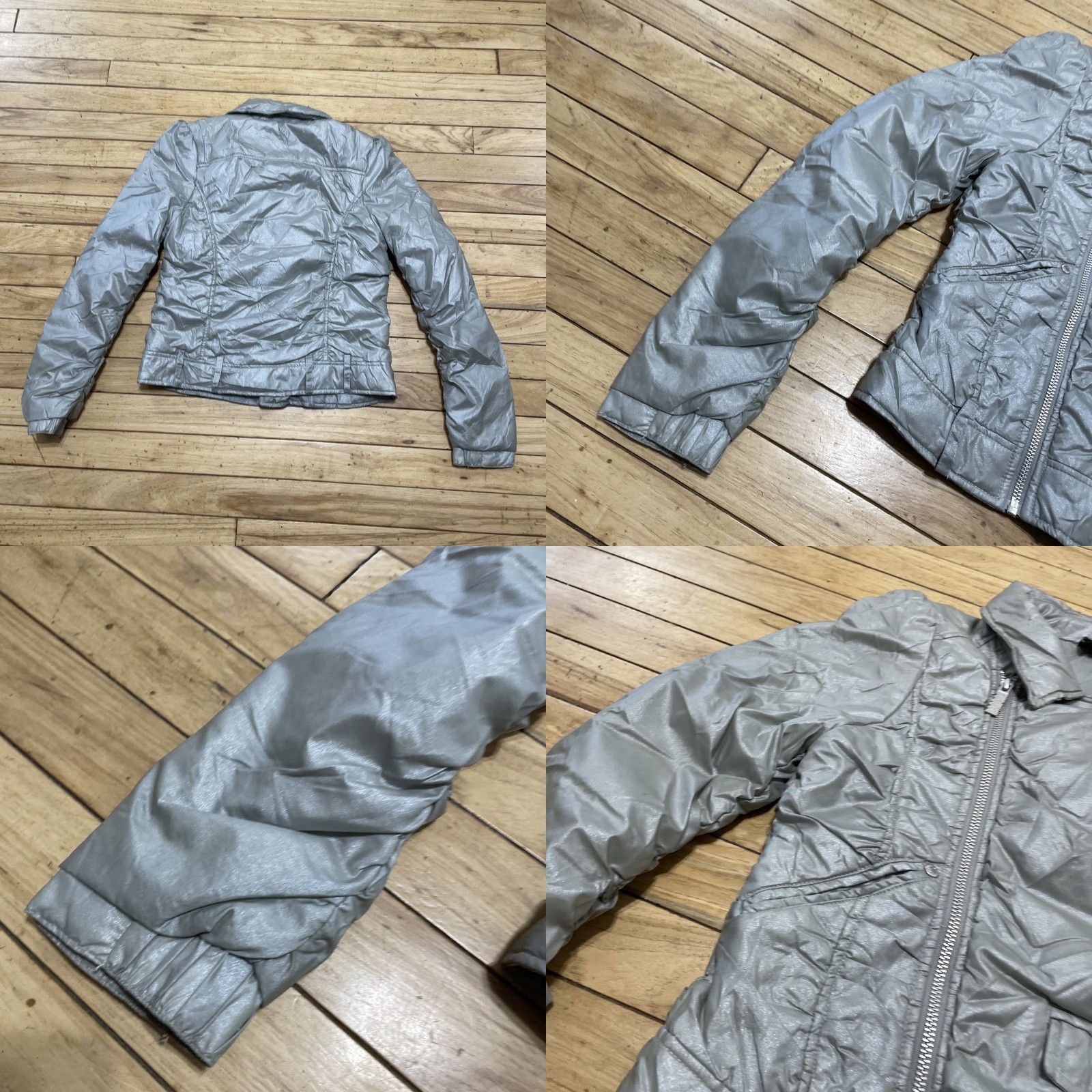 Disney VINTAGE Disney Hannah Montana y2k Jacket Junior XL 12/14 Silver Metallic Moto Crop RARE Size XL / US 12-14 / IT 48-50 - 10 Thumbnail