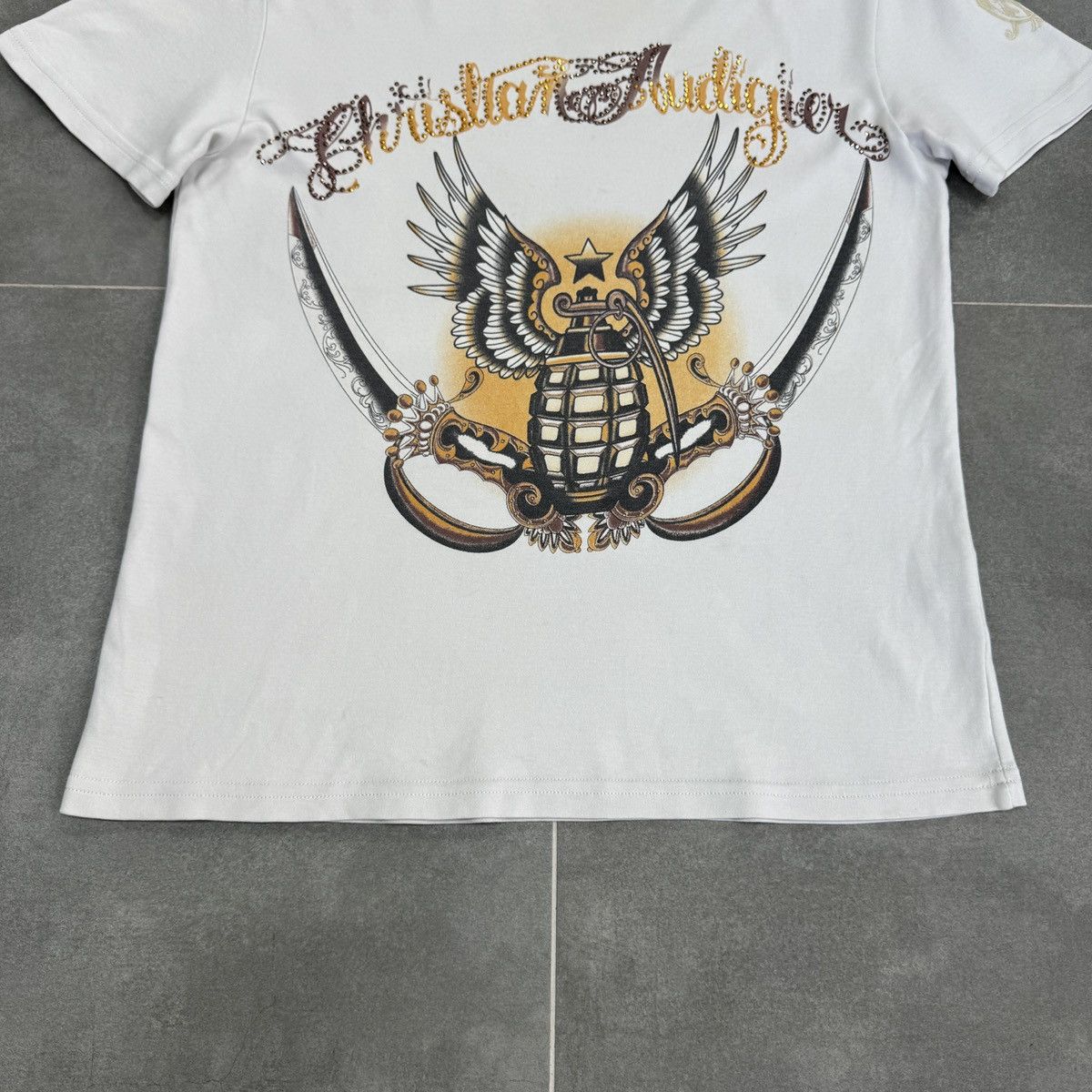 Ed Hardy Christian Audigier Los Angeles Tattoo Grenade Y2K T-Shirt Size S / US 4 / IT 40 - 4 Thumbnail