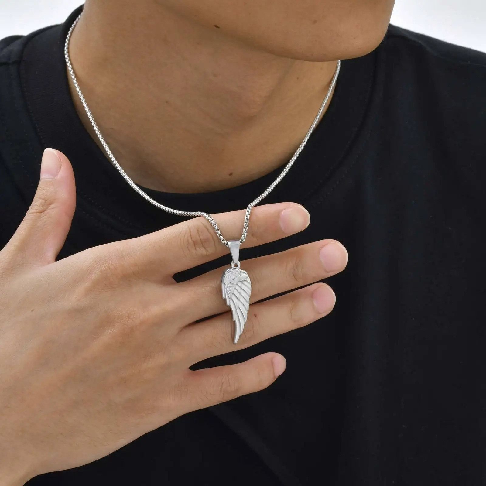 Jewelry Rose Wing Pendant Necklace Size ONE SIZE - 4 Thumbnail