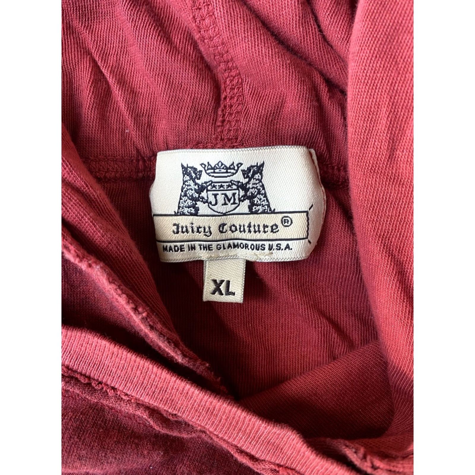 Juicy Couture VINTAGE Juicy Couture Hoodie XL Red Distressed Too Rough a Ride For The Soft Life Graphic Print Women Size XL / US 12-14 / IT 48-50 - 2 Thumbnail