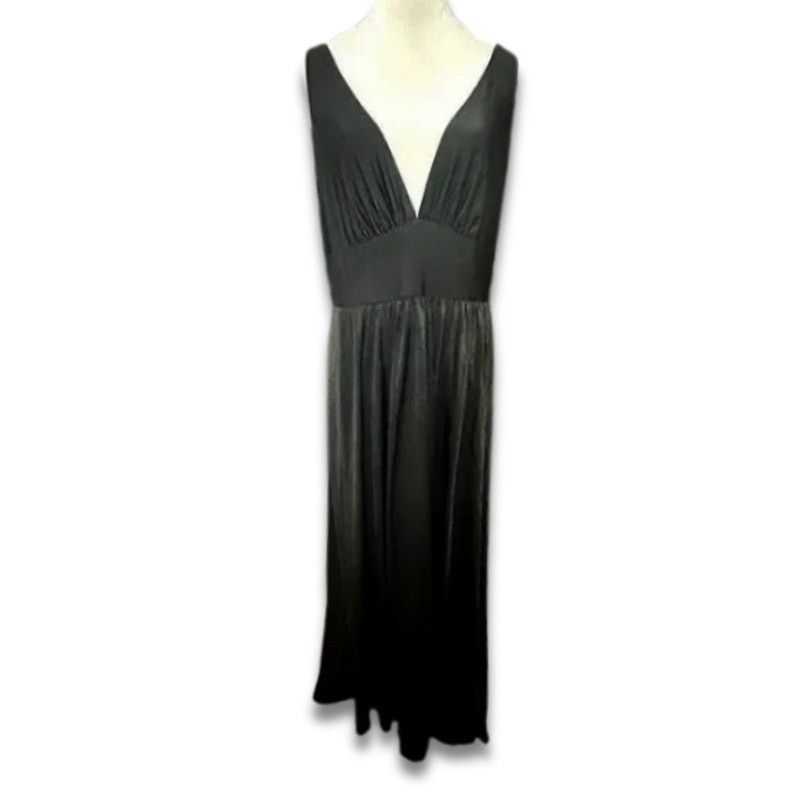 Other La Femme Formal Maxi Gown Deep V-Neck Sleeveless Black 16 Size XXL / US 16-18 / IT 52-54 - 2 Thumbnail