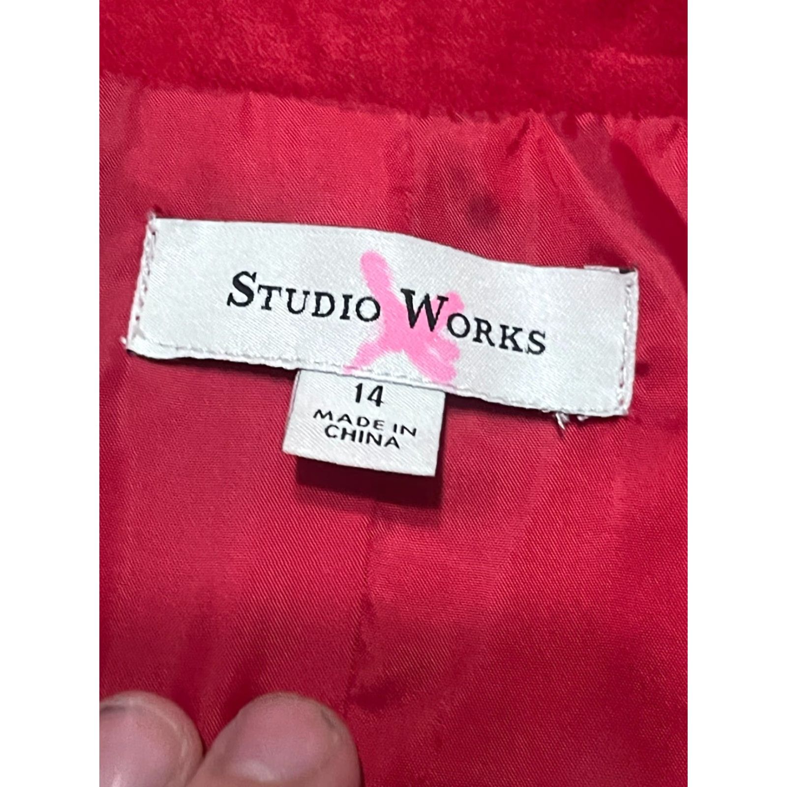 Vintage Studio Works Jacket Women's Size 14 Red Full Zip Long Sleeve Size XL / US 12-14 / IT 48-50 - 7 Thumbnail