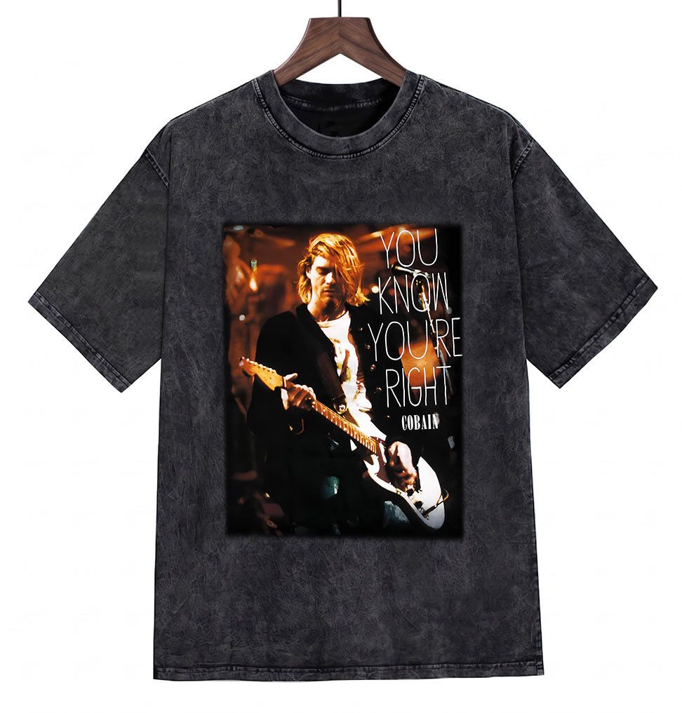 Band Tees Nirvana Kurt Cobain Grunge Band Tshirt Tee for Fans Size US XL / EU 56 / 4 - 1 Thumbnail