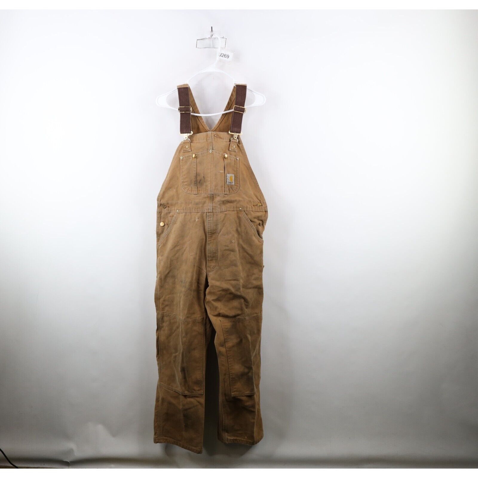 Carhartt × Vintage Vintage Carhartt Thrashed Canvas Double Knee Overalls Size US 36 / EU 52 - 1 Thumbnail