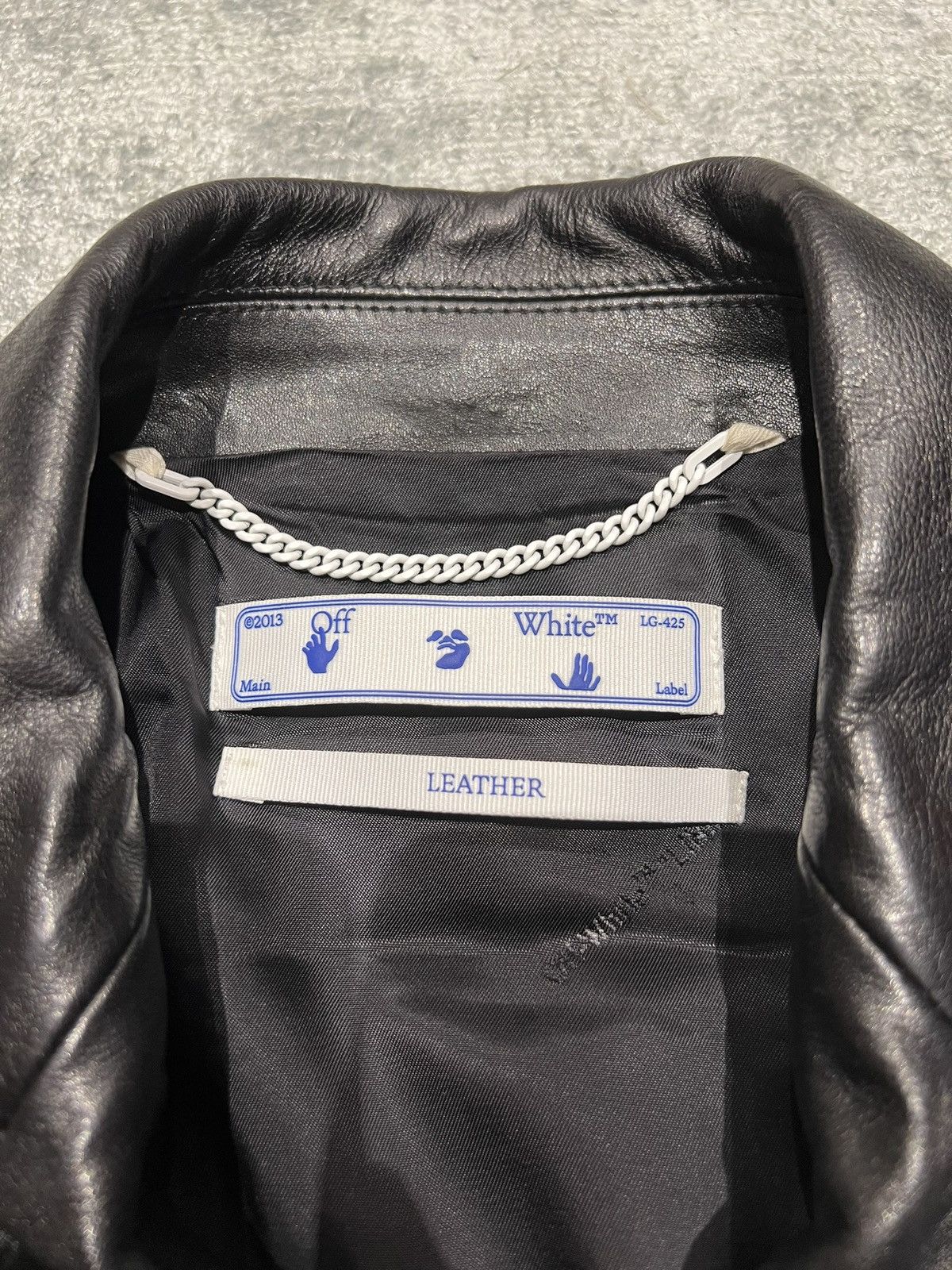 Off-White Off white (clean logo) leather jacket Size US L / EU 52-54 / 3 - 7 Thumbnail
