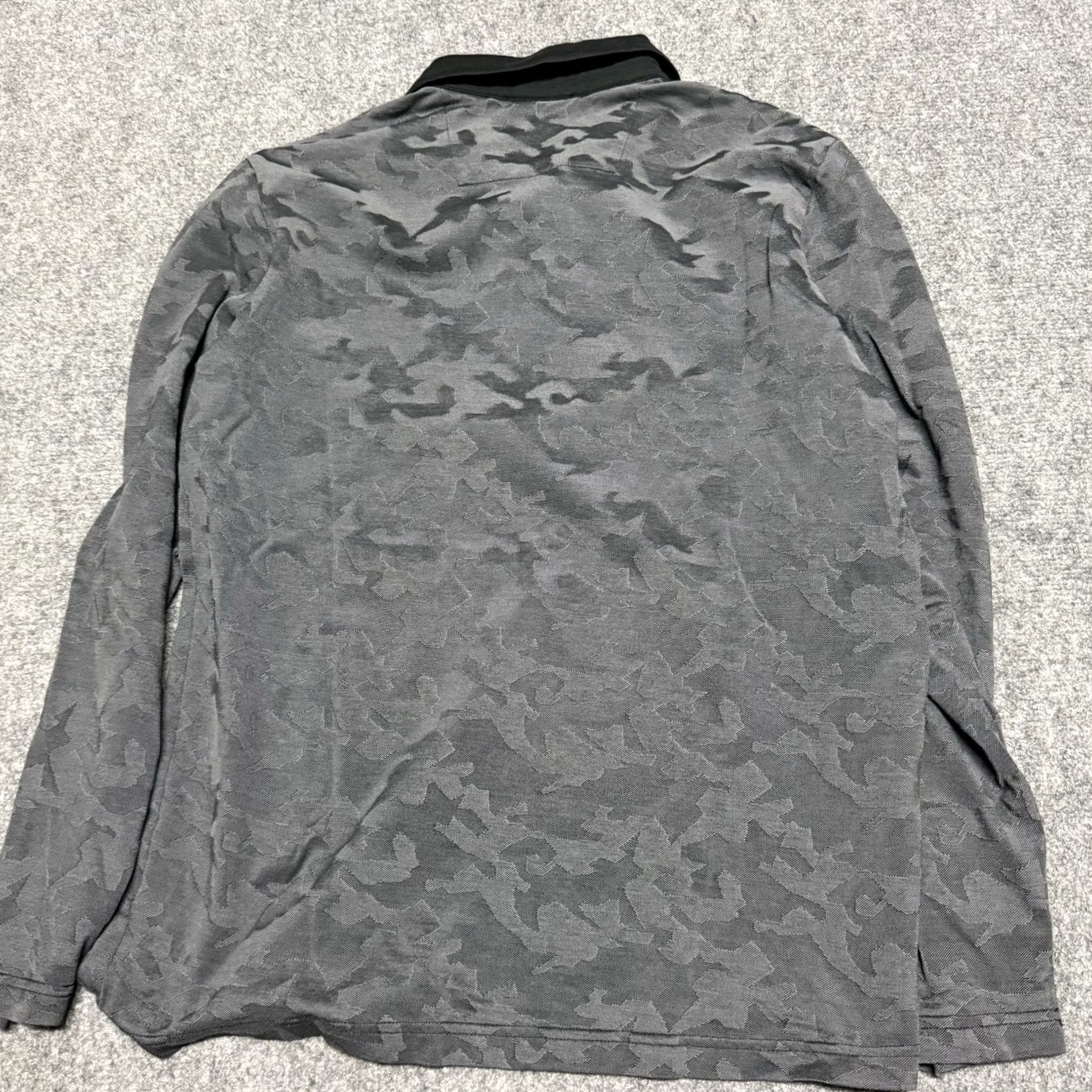 BUGATCHI BUGATCHI Polo Shirt Mens M Camouflage Gray Mercerized Cotton Long Sleeve Golf Button Placket Designer Shirt Mens Regular Size US M / EU 48-50 / 2 - 4 Thumbnail