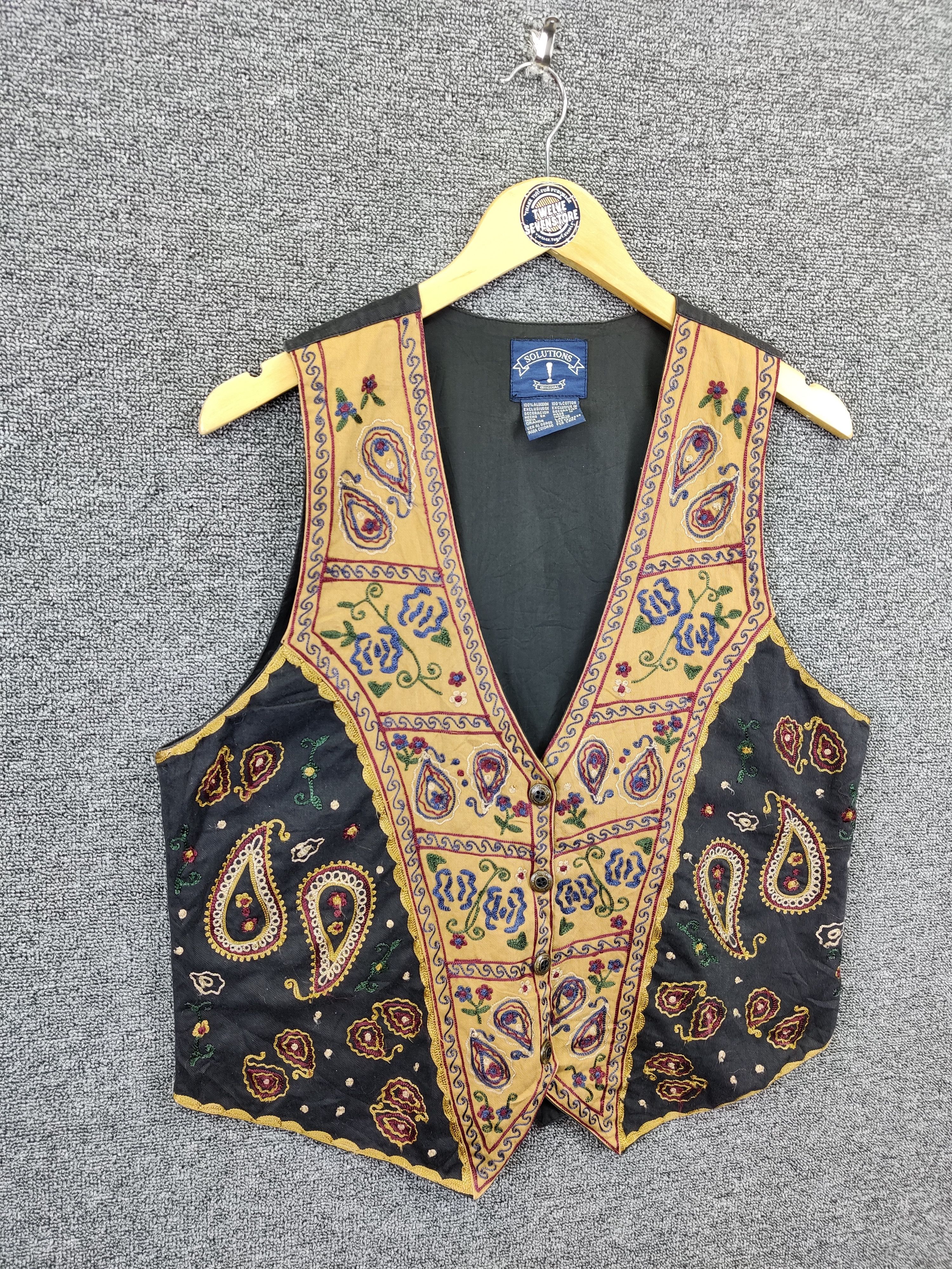 Vintage Vintage 90s Solutions Ethnic Vest Nice Design Size US L / EU 52-54 / 3 - 5 Thumbnail
