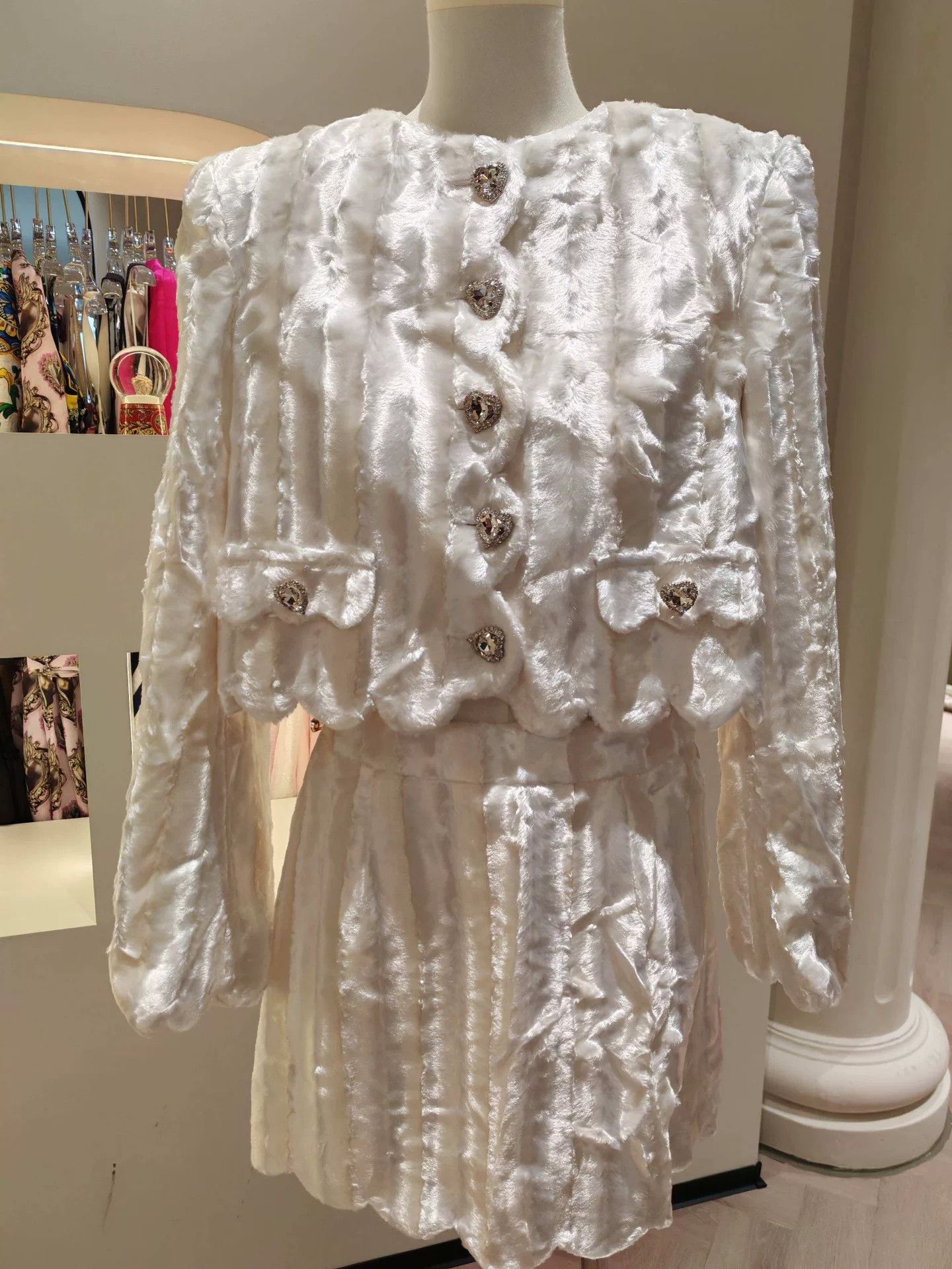 Other Diana Vevina White Pleated Suit Size S / US 4 / IT 40 - 1 Thumbnail