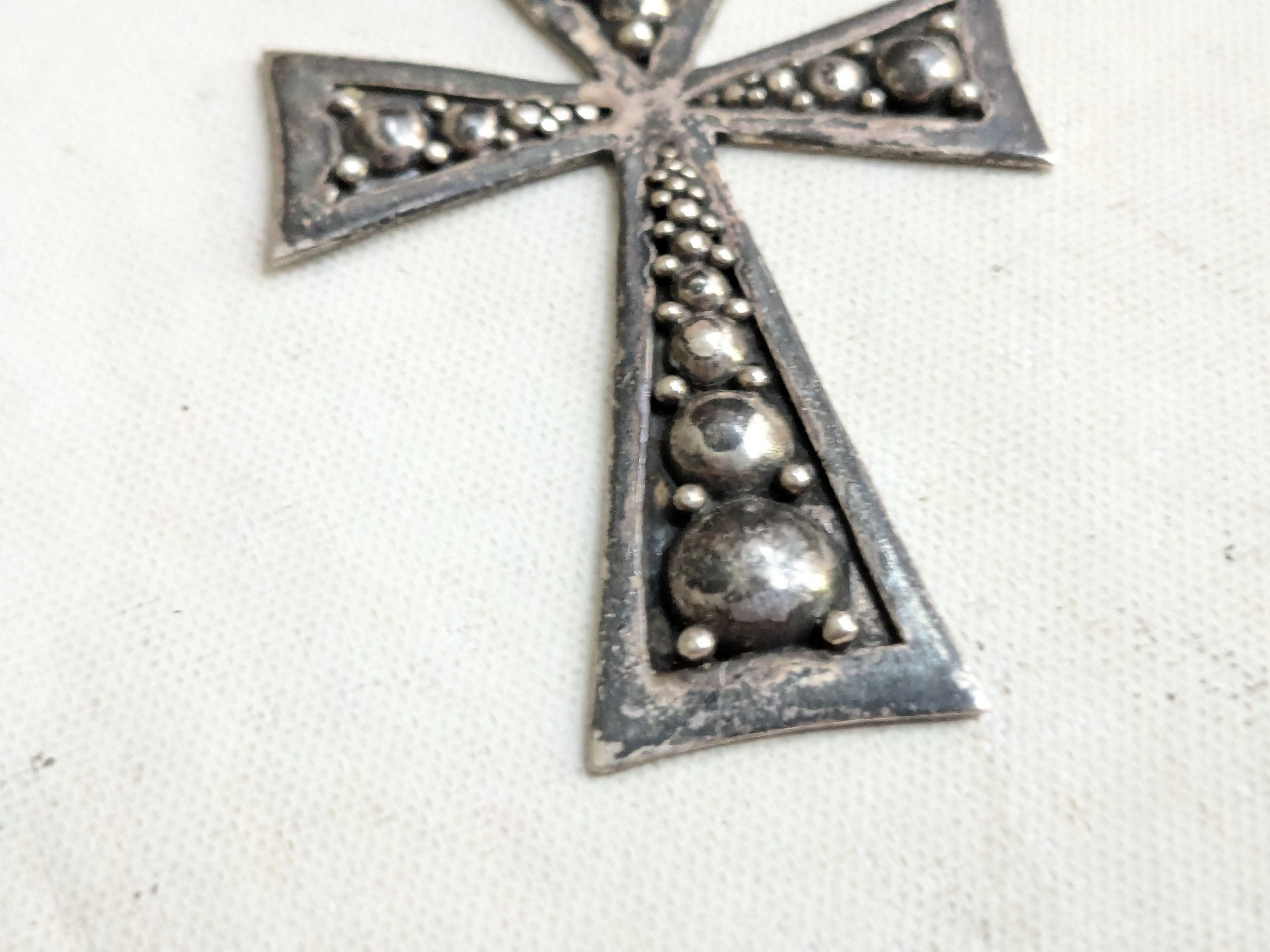 Jewelry Vintage Sterling Silver Cross Pendant Moonstone Size ONE SIZE - 3 Thumbnail