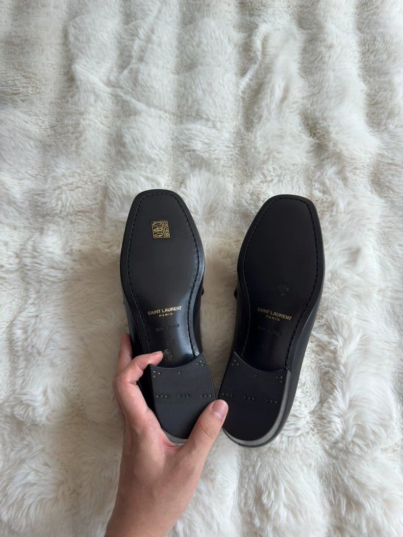 Saint Laurent Paris Saint laurent paris Black and gold loafers shoes 2506-Nexta Size US 7 / EU 40 - 3 Thumbnail