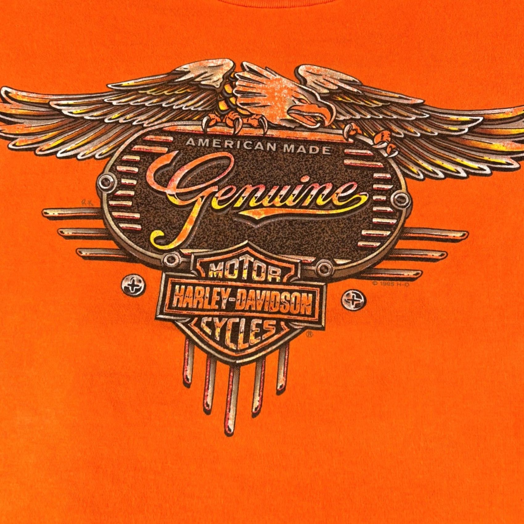 Harley Davidson VINTAGE Harley Davidson Orange Graphic T Shirt Joplin Missouri Cycle Connection M Mens Size US M / EU 48-50 / 2 - 6 Thumbnail