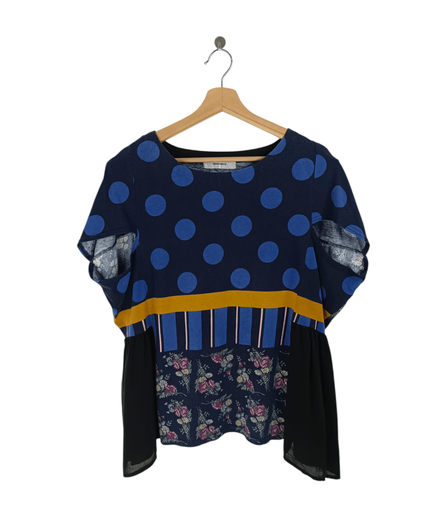 Vintage VINTAGE SUPER HAKKA POLKADOT CUTE INDIE SHIBORI TOP Size L / US 10 / IT 46 - 1 Thumbnail