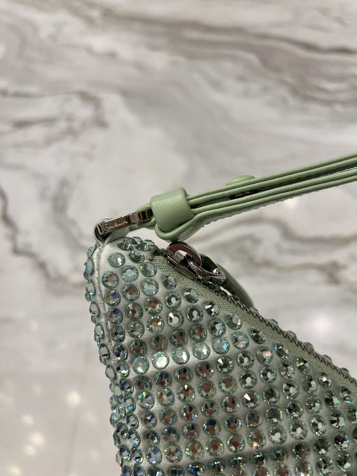 Prada Authentic Prada Green Mini Crystal Raso Bag Size ONE SIZE - 4 Thumbnail