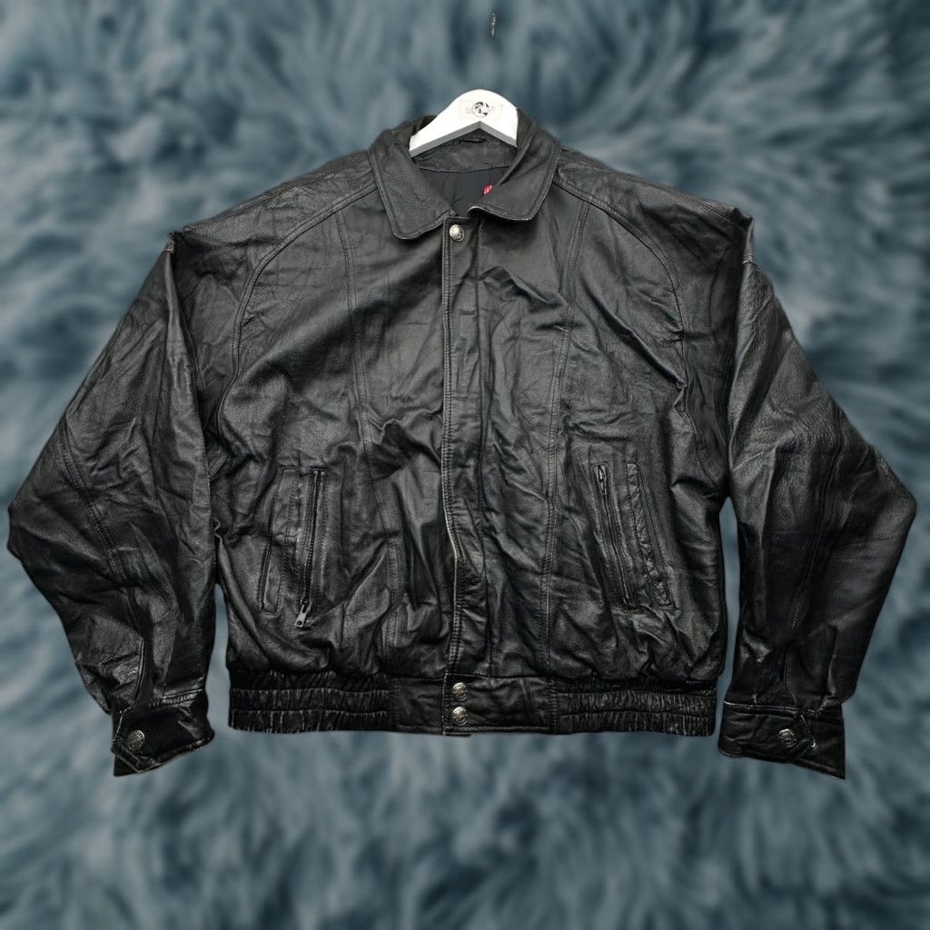 Vintage VINTAGE Wilsons Leather Bomber Jacket Mens XL Black Full Zip Lined Size US XL / EU 56 / 4 - 1 Thumbnail