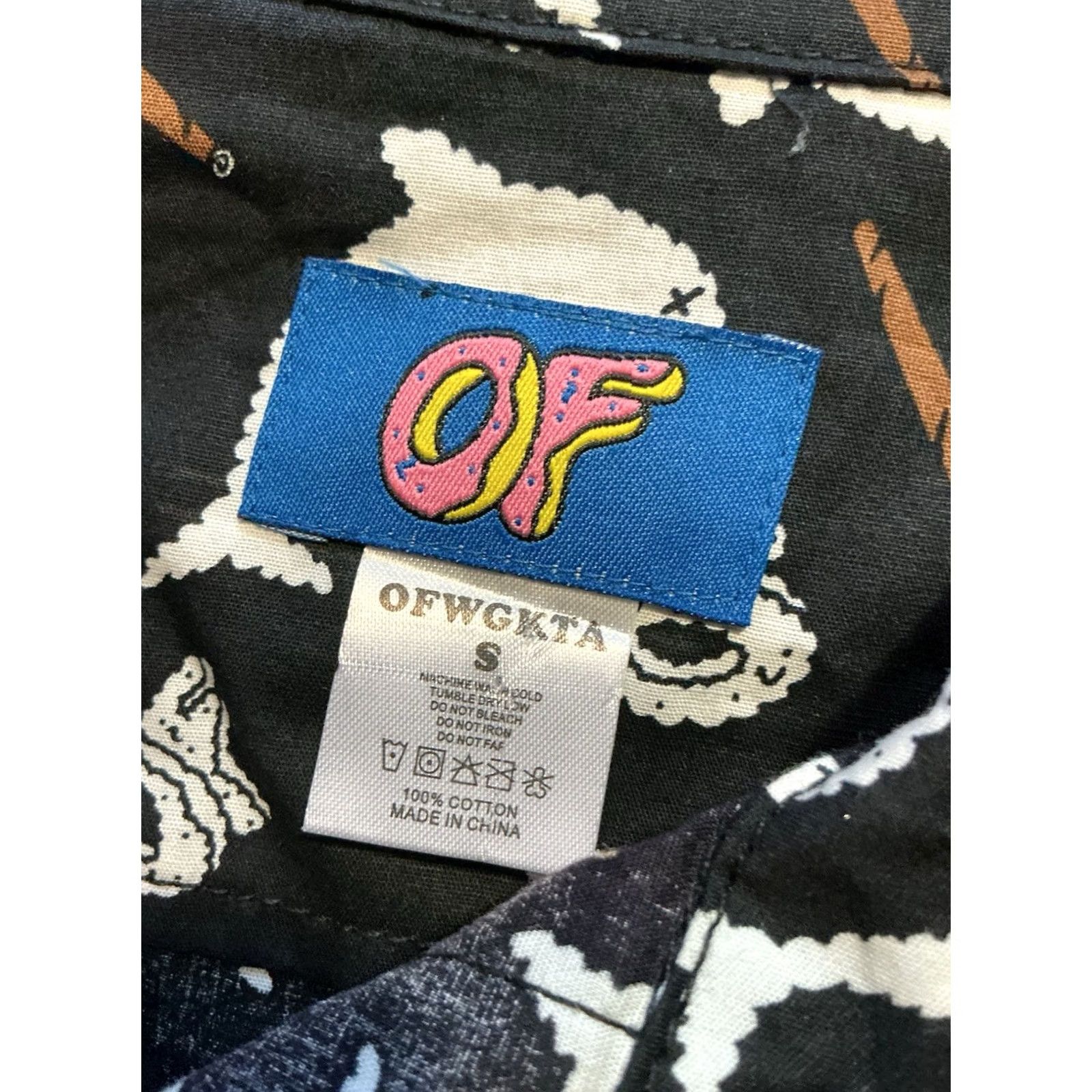 Odd Future Odd Future OFWGKTA Jasper Dolphin Joint Blunt AOP S/S Button Shirt Sz S Mens Black Button Short Sleeve Shirt Size US S / EU 44-46 / 1 - 5 Thumbnail