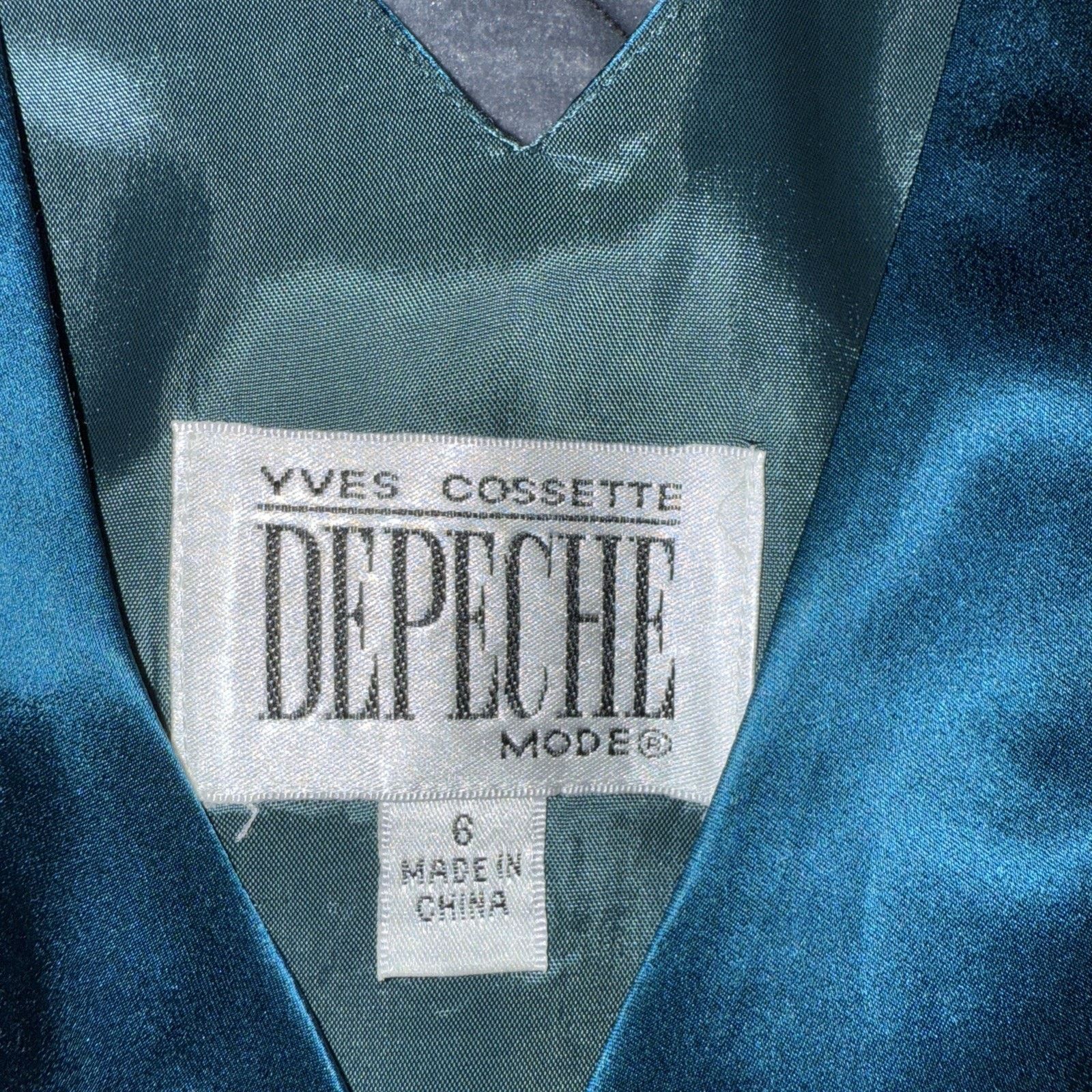 Other VTG DEPECHE MODE Turquoise 100% Silk Baby Doll Sequin Y2K Size M / US 6-8 / IT 42-44 - 7 Thumbnail