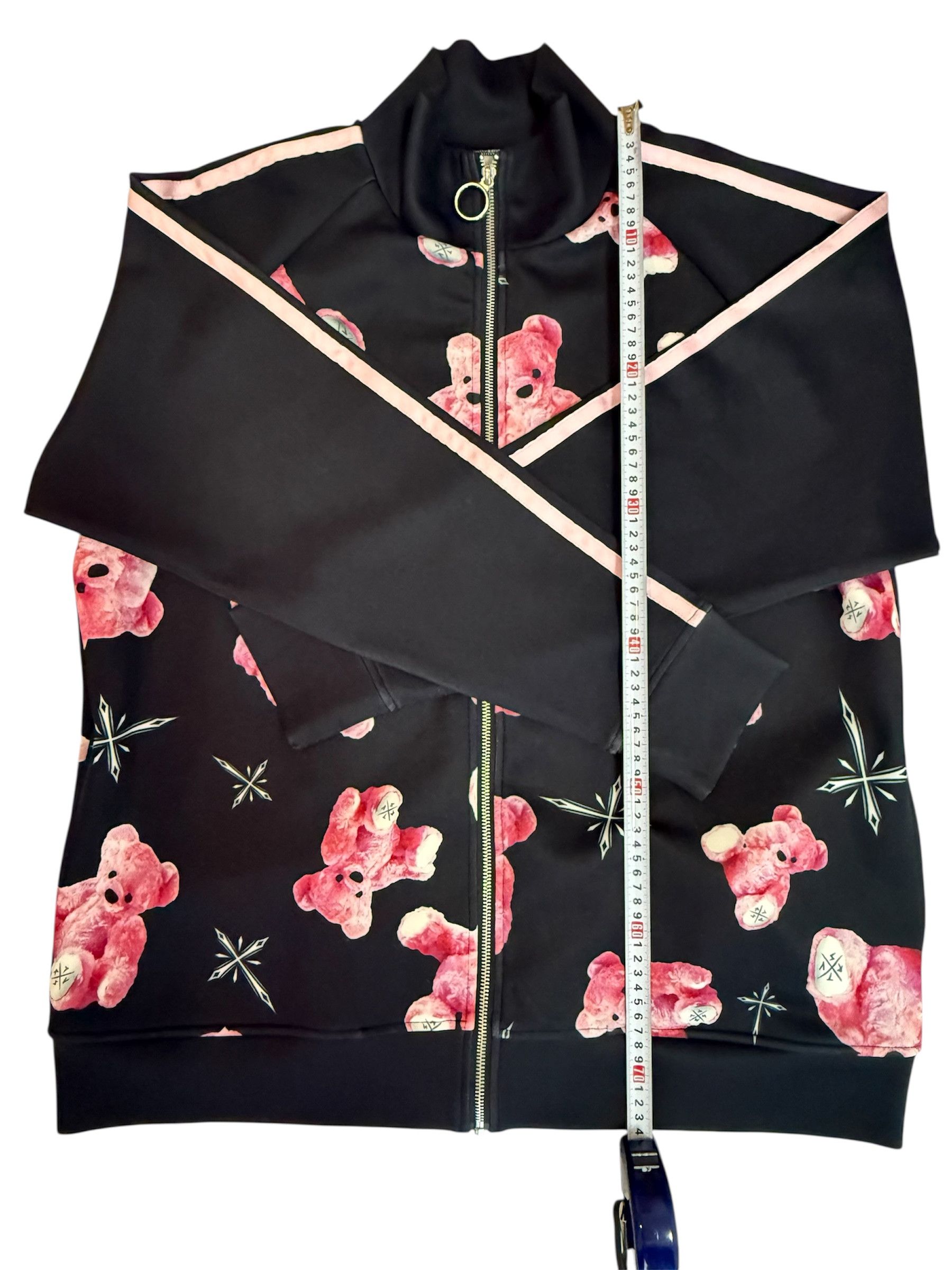 Japanese Brand TRAVAS TOKYO Pink Teddy Bear AOP Zip Sweatshirt Size L / US 10 / IT 46 - 5 Thumbnail