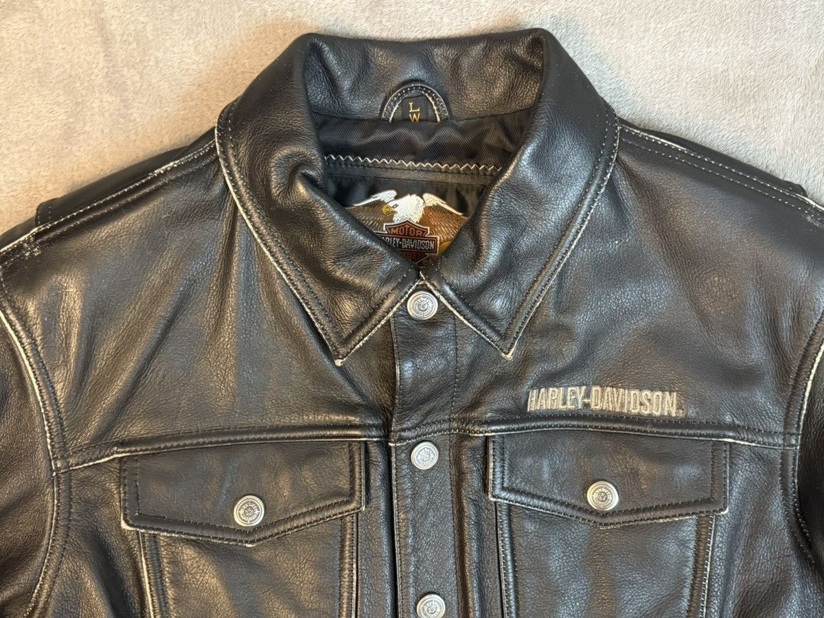 Harley Davidson Woman’s Harley Davidson Trucker/Motoclcle Jacket Blk Lg VTG Size L / US 10 / IT 46 - 8 Thumbnail