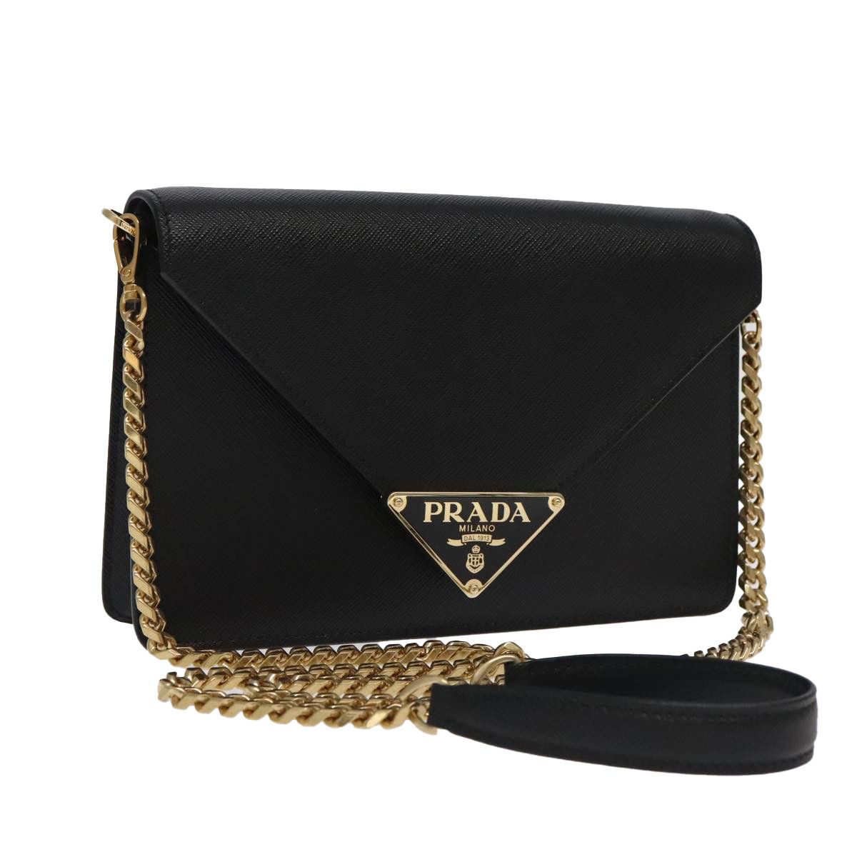 Prada Saffiano Black Leather Shoulder Bag (Pre-Owned) Size ONE SIZE - 1 Thumbnail
