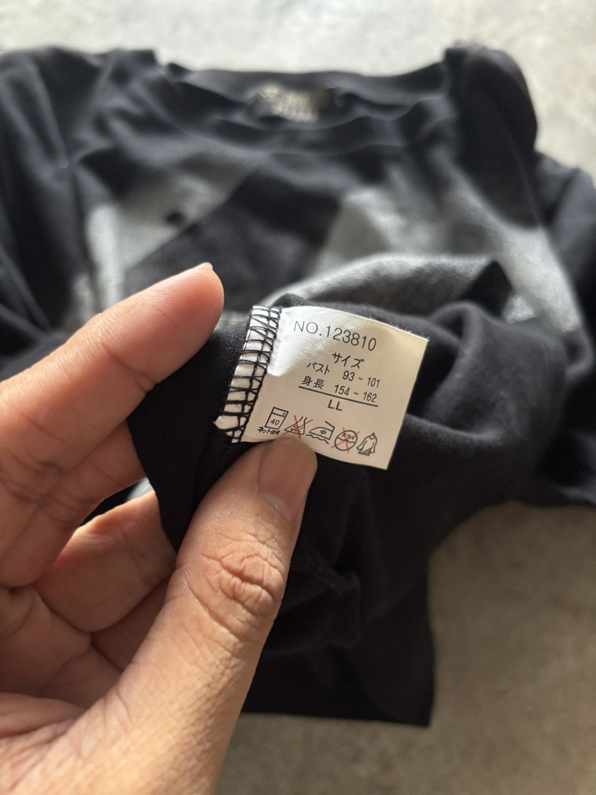 Japanese Brand SKY BOMBER 319808 Y2K longsleeve japanese poem rhinestone Size US M / EU 48-50 / 2 - 3 Thumbnail
