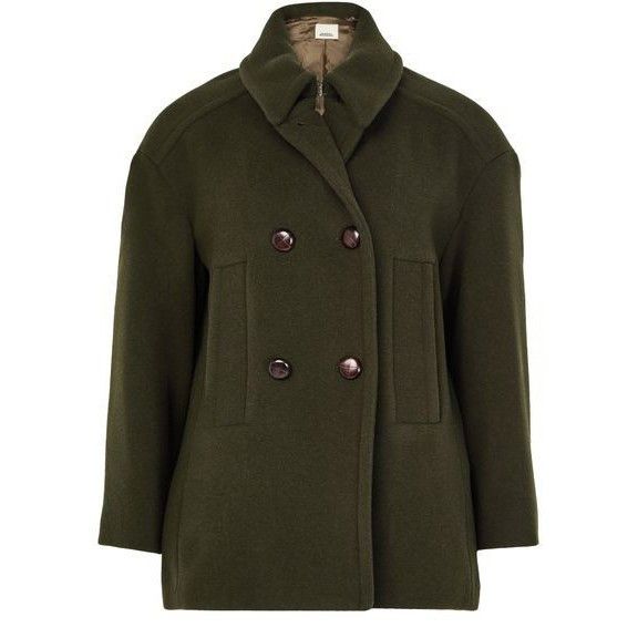 ISABEL MARANT Fiby Khaki Green Wool Coat New & Authentic (Wo